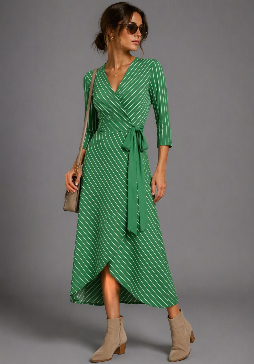 Laura Scott Midikleid im modischen Streifen-Design