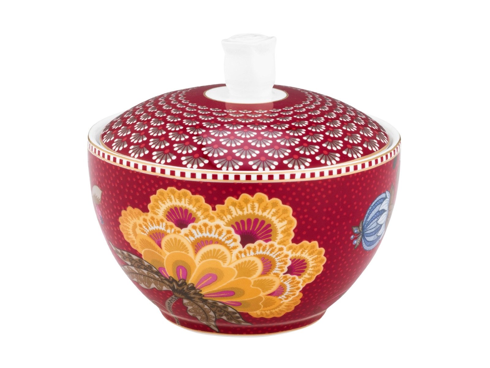 PiP Studio Zuckerdose Blooming Tales Fantasy Dark Red Zuckerdose 0,3l, Porzellan