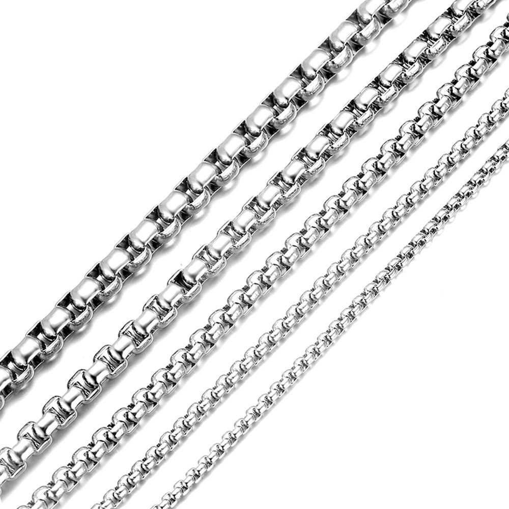 DonDon Kette mit Anhänger Halskette aus Breiten verschiedene Edelstahl, für Panzerkette Kette, Herren, Längen und