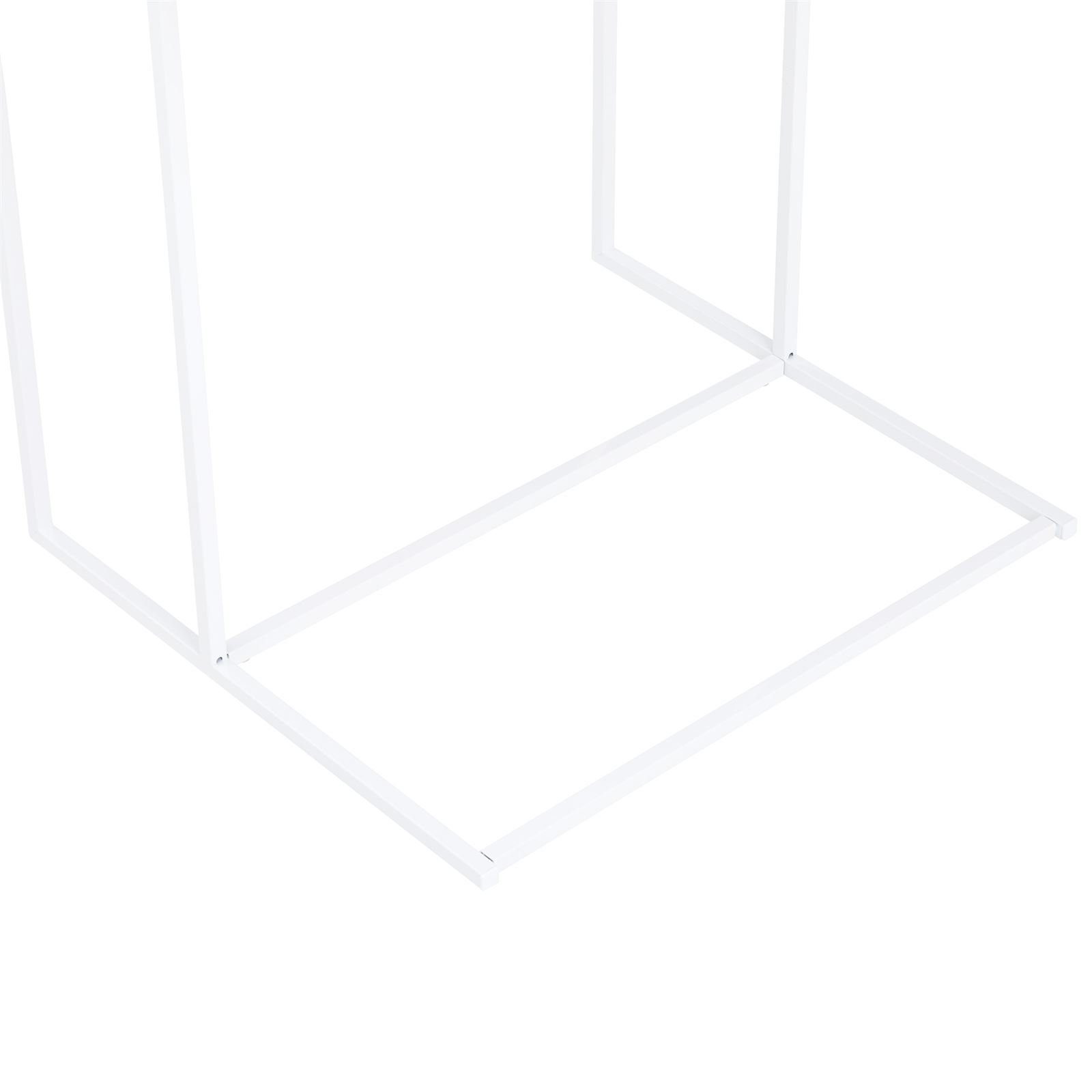 IDIMEX VITORIO, Wohnzimmertisch modern Eiche/weiß Metal Beistelltisch Couchtisch Sofatisch Beistelltisch C-FORM Sonoma