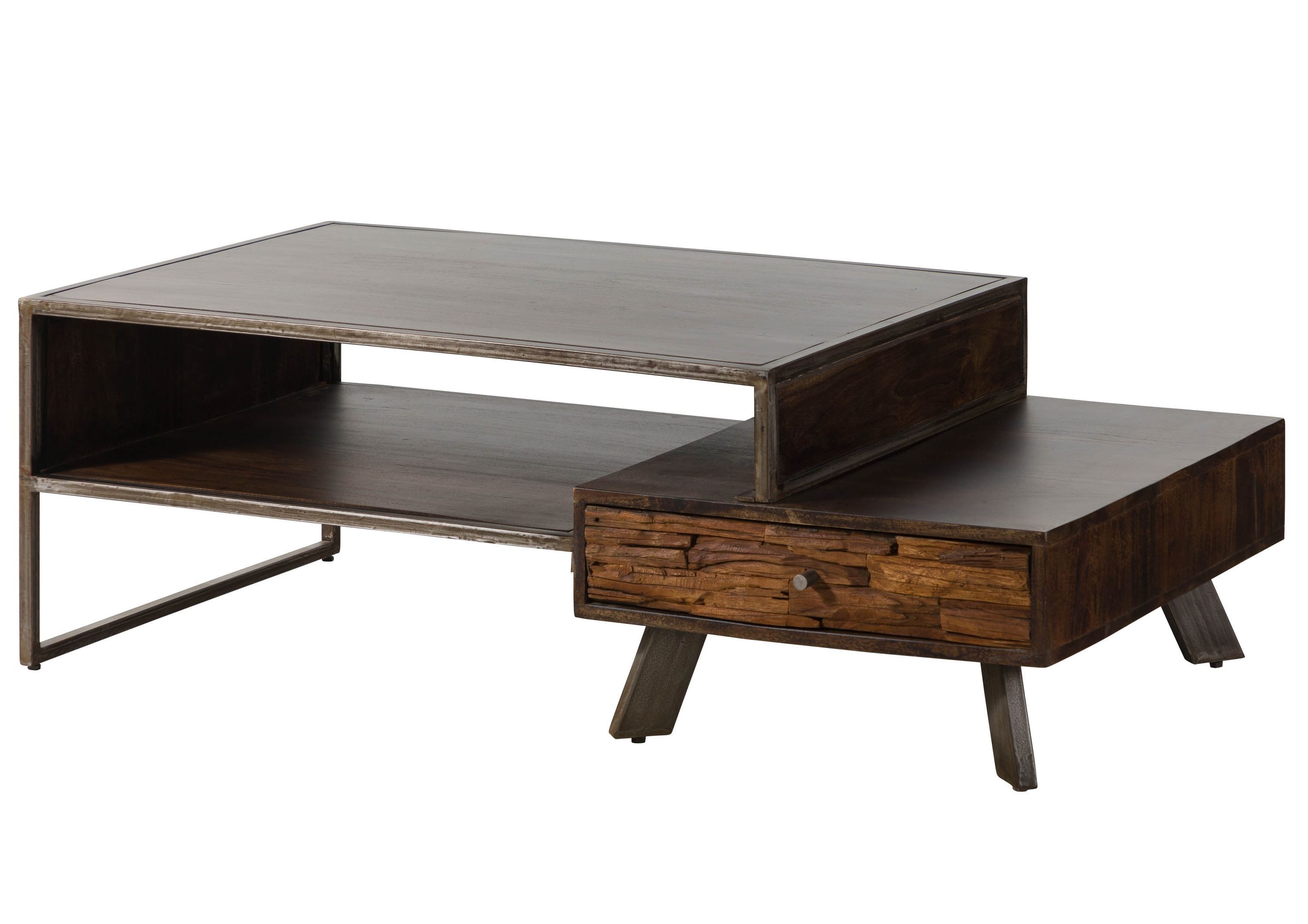 Massivmoebel24 Couchtisch SEVILLA (Massivholz, Massivholztisch), Akazie / Altholz 135x70x45 braun lackiert SEVILLA #27