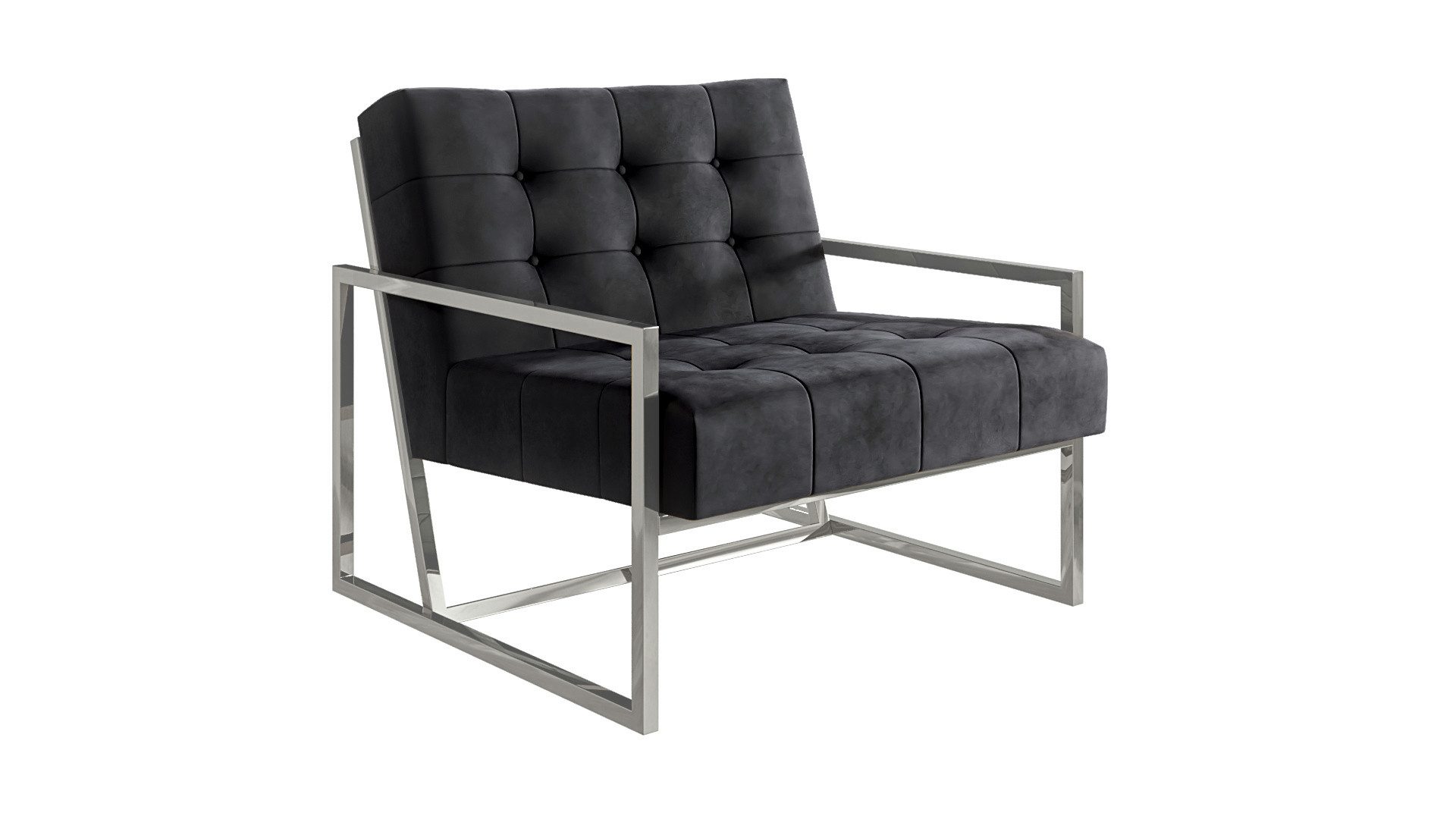 S-Style Möbel Loungesessel Tampa mit Metall Füßen aus Samtstoff, Hochelasti günstig online kaufen