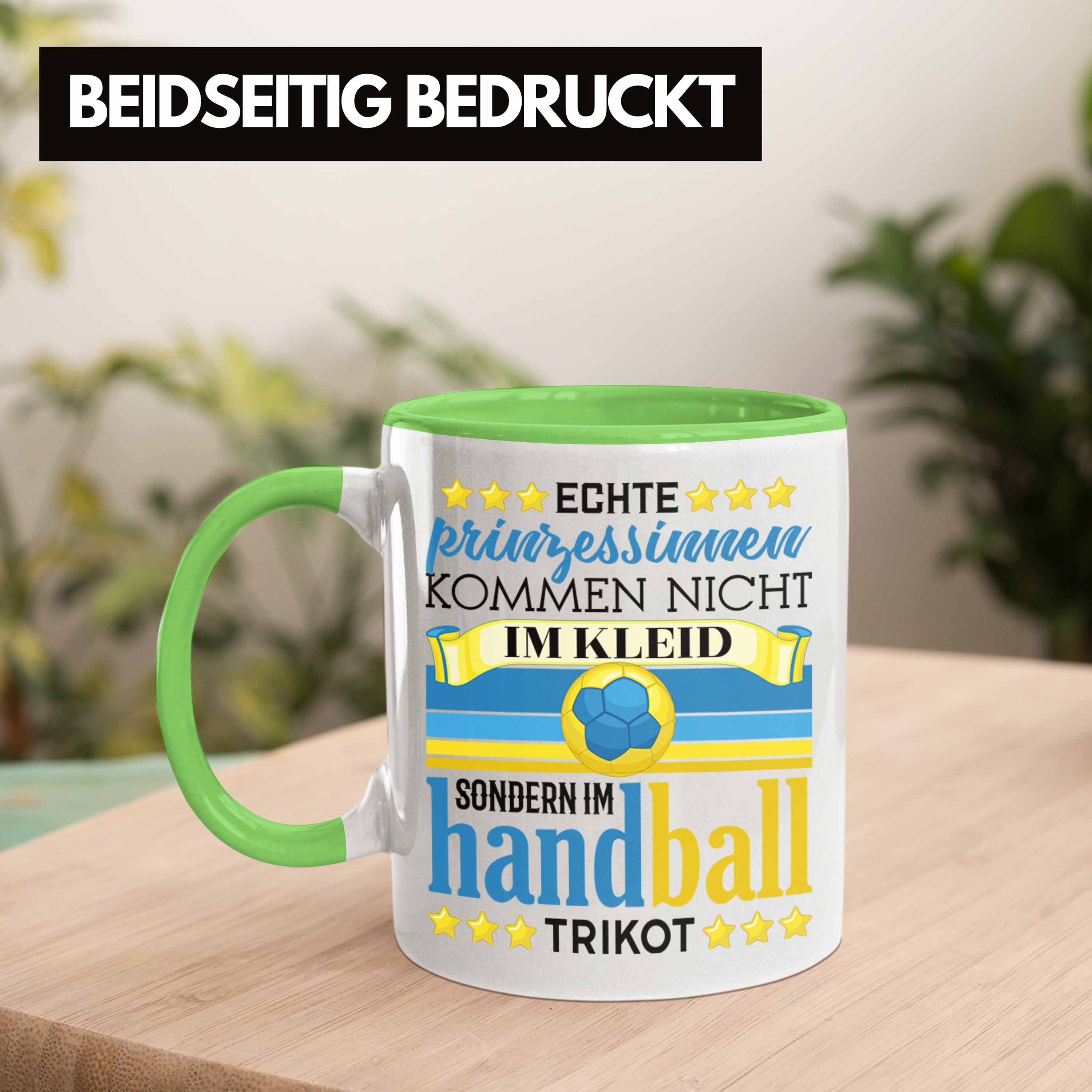 Tasse Geschenkidee Trendation Grün Tasse Spruch Geschenk Frauen Handball-Spielerin Handball