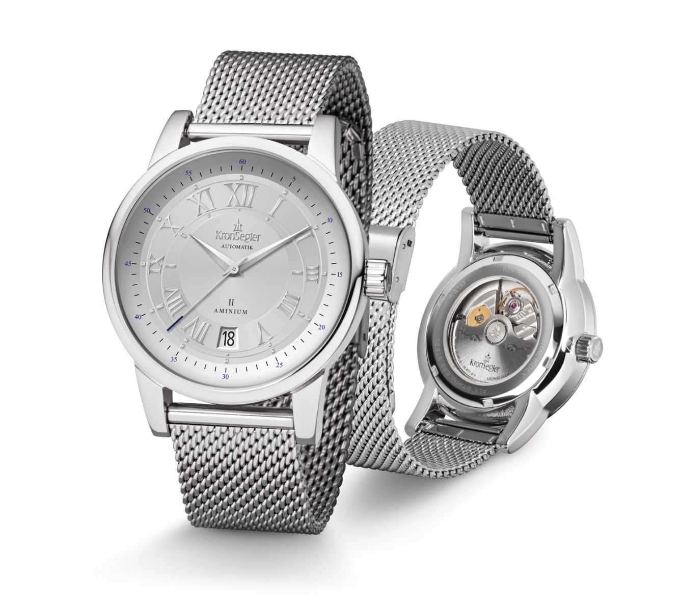 Automatikuhr Aminium II st-sil-mil Herrenuhr Milanaiseband 41 mm