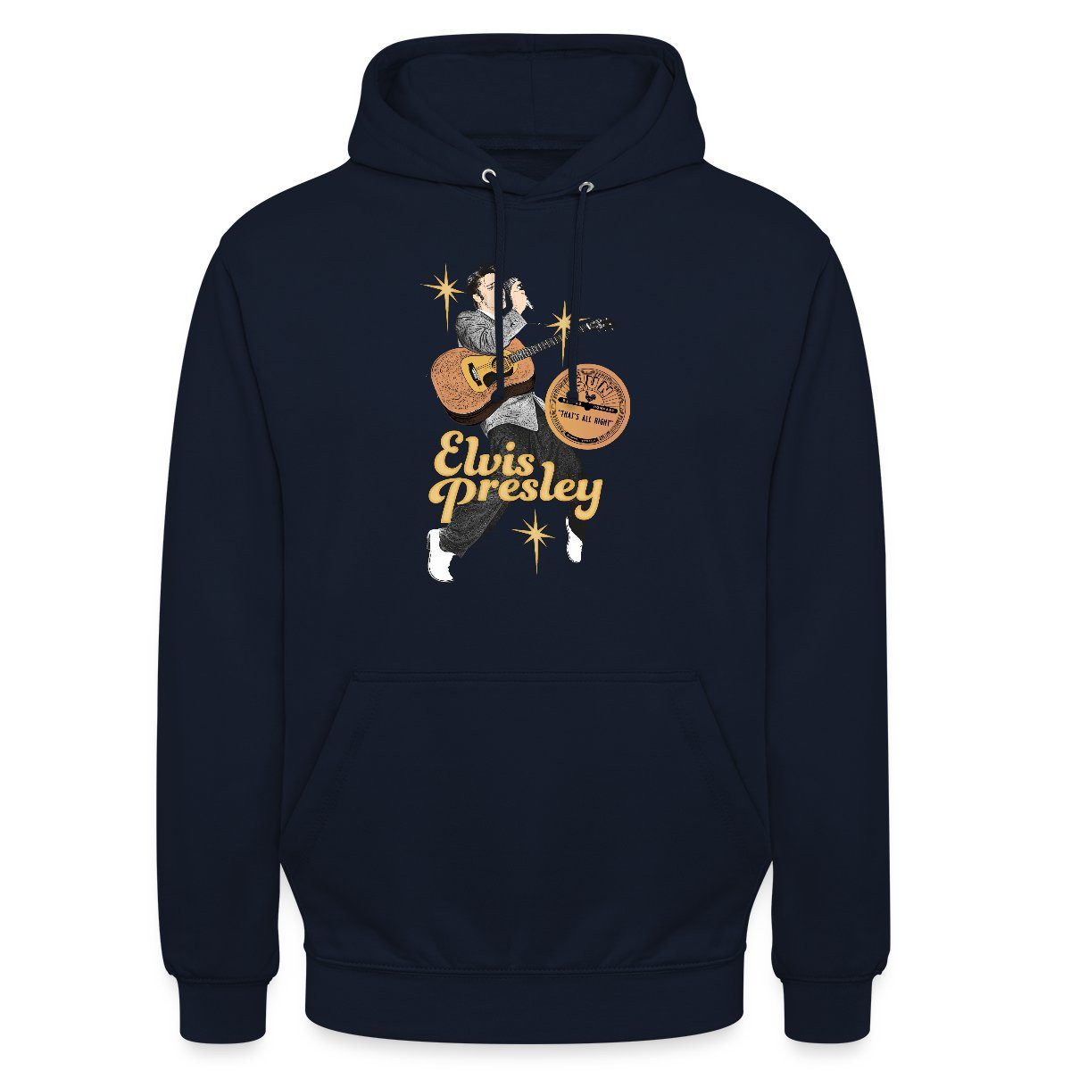 Hoodie Elvis Presley Mit Girarre Und Mikrofon Unisex Hoodie