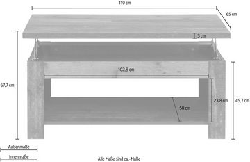 FORTE Couchtisch, mit Funktion, Breite 110 cm