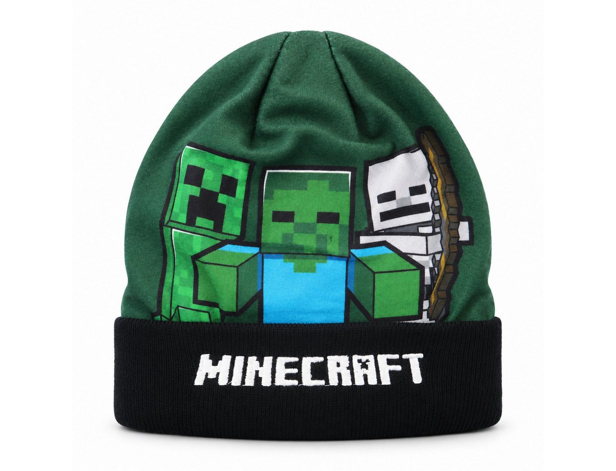 Minecraft Bommelmütze Minecraft Steve Alex Creeper Jungen Wintermütze Motivwahl Gr. 54 bis 56