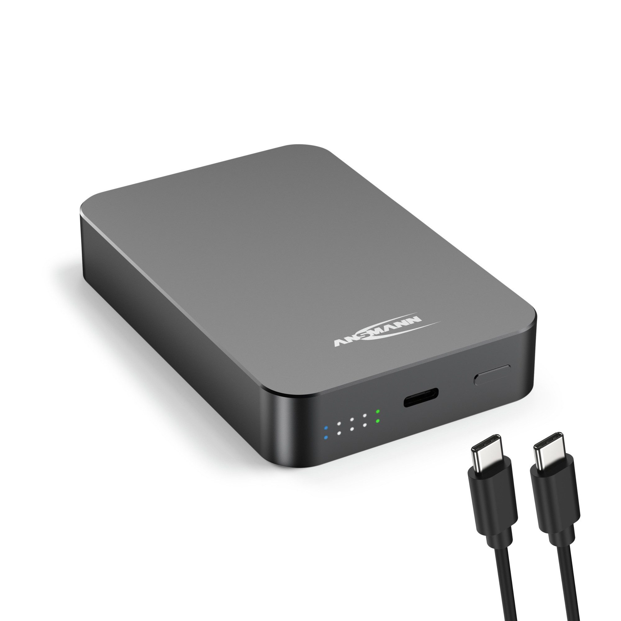 ANSMANN AG MagSafe Powerbank 10000 mAh, kabellose Powerbank mit USB C für iPhone Powerbank 10000 mAh