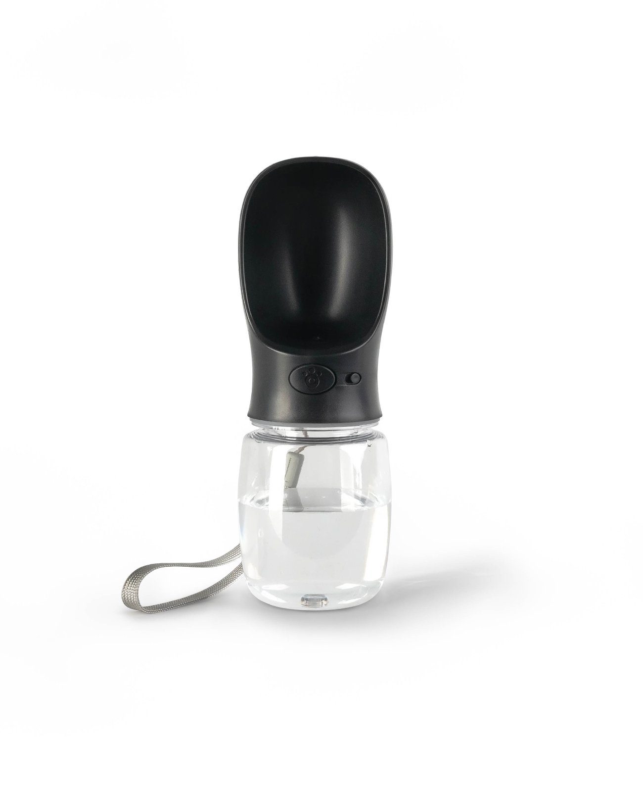lionto Wasserspender für Hunde auf Spaziergängen & Reisen, schwarz 0.35 l, Trinkflasche auslaufsicher, leicht & hygienisch