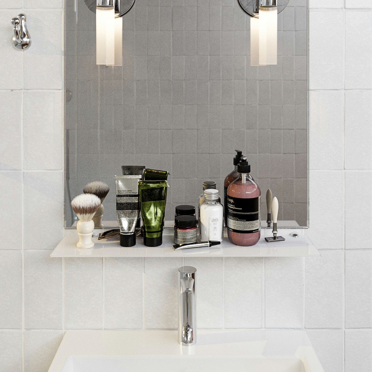 HOOZ Wandregal Glasregal, Wandablage ESG 18cm tief, rechteckig, inkl. Halter 30-100cm, Regal Glas, Platzsparende Wandboard für Dusche, Bad, Küche oder Wohnraum