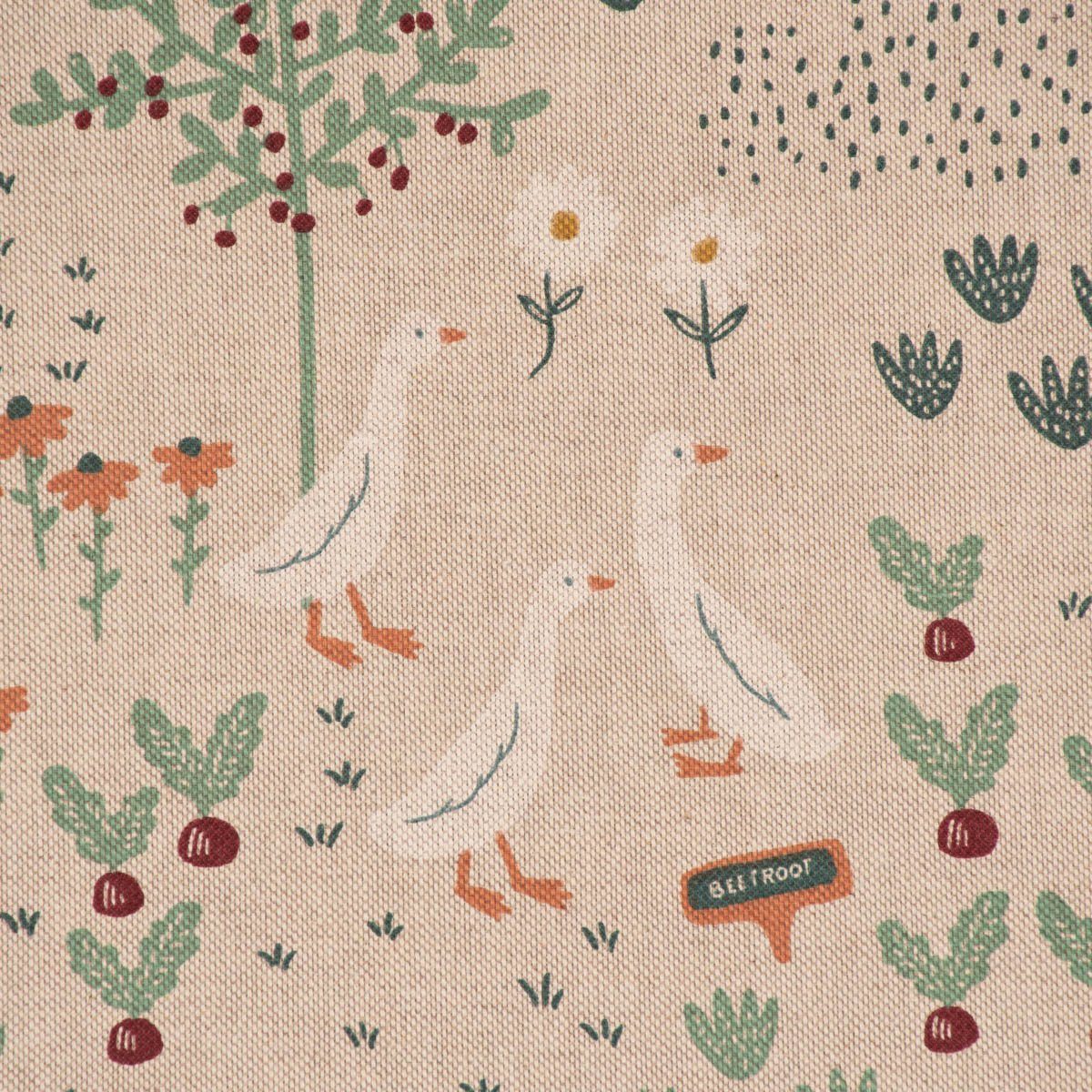 SCHÖNER LEBEN. Tischdecke SCHÖNER LEBEN. Tischdecke Bauernhof Garten natur weiß mint, handmade