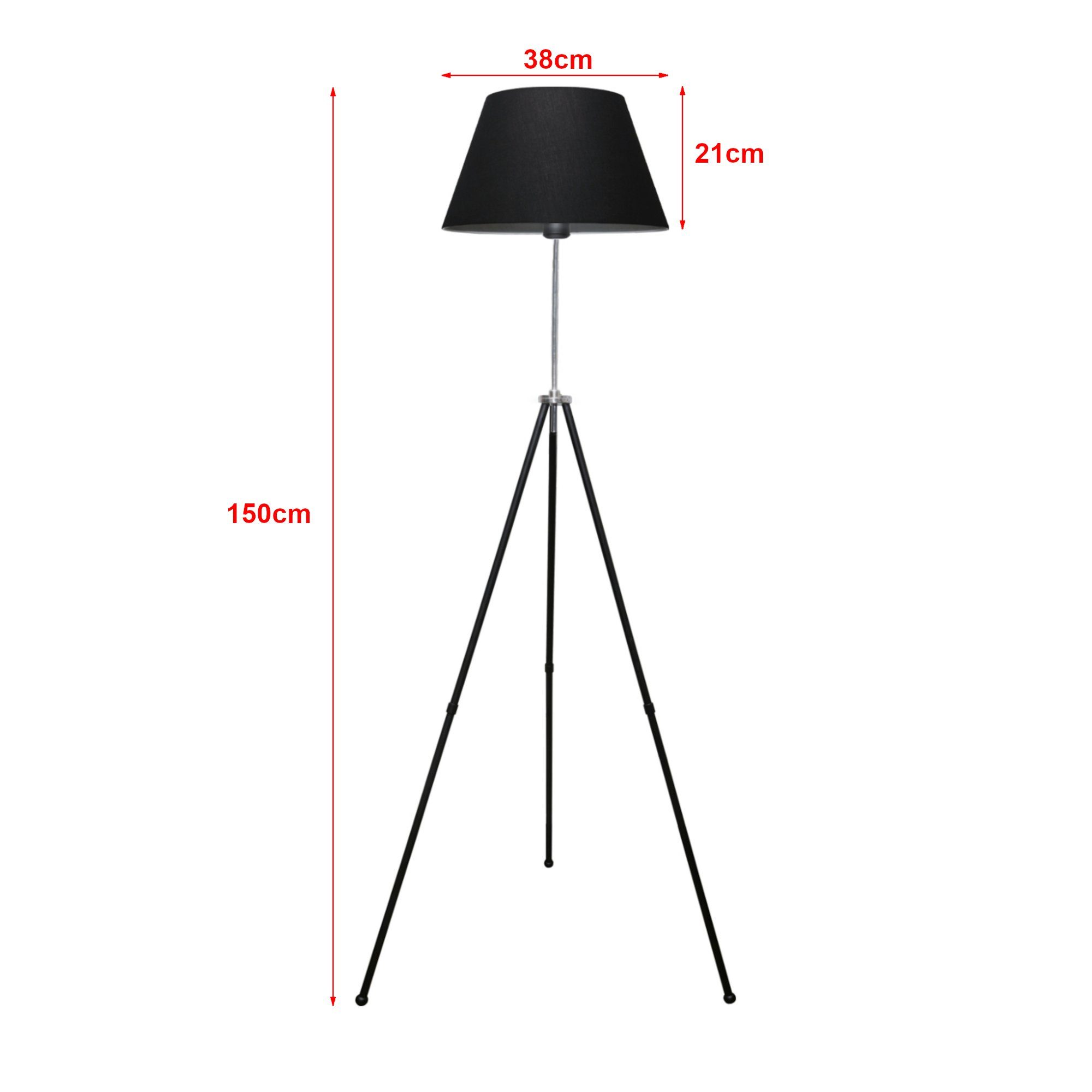 Leuchtmittel, »Livingston« ohne Stehleuchte 1 lux.pro x Stehlampe, Schwarz E27