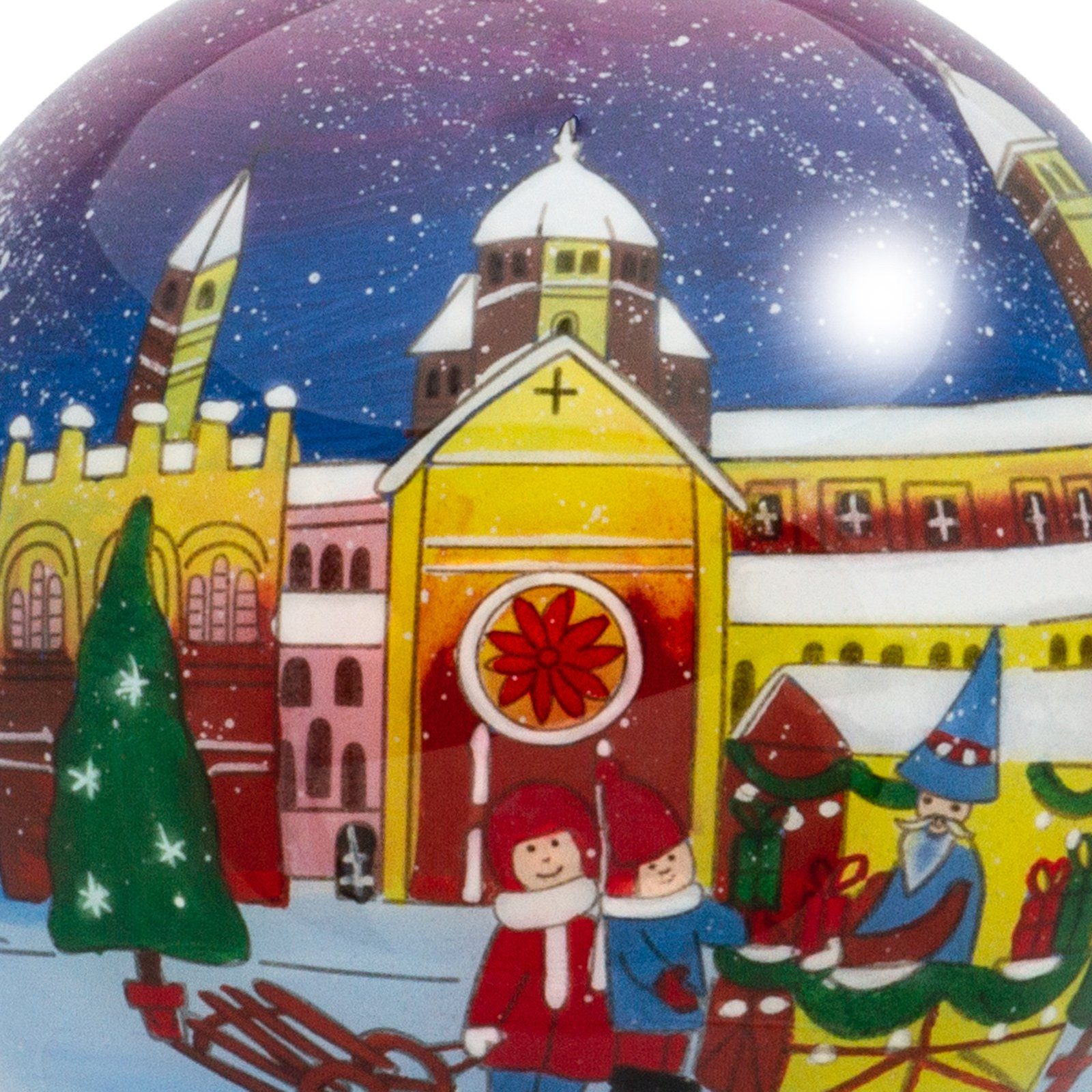 SIKORA Innenglasmalerei K08-75 cm Christbaumschmuck Weihnachtsmarkt Weihnachtskugel 7,5 D: