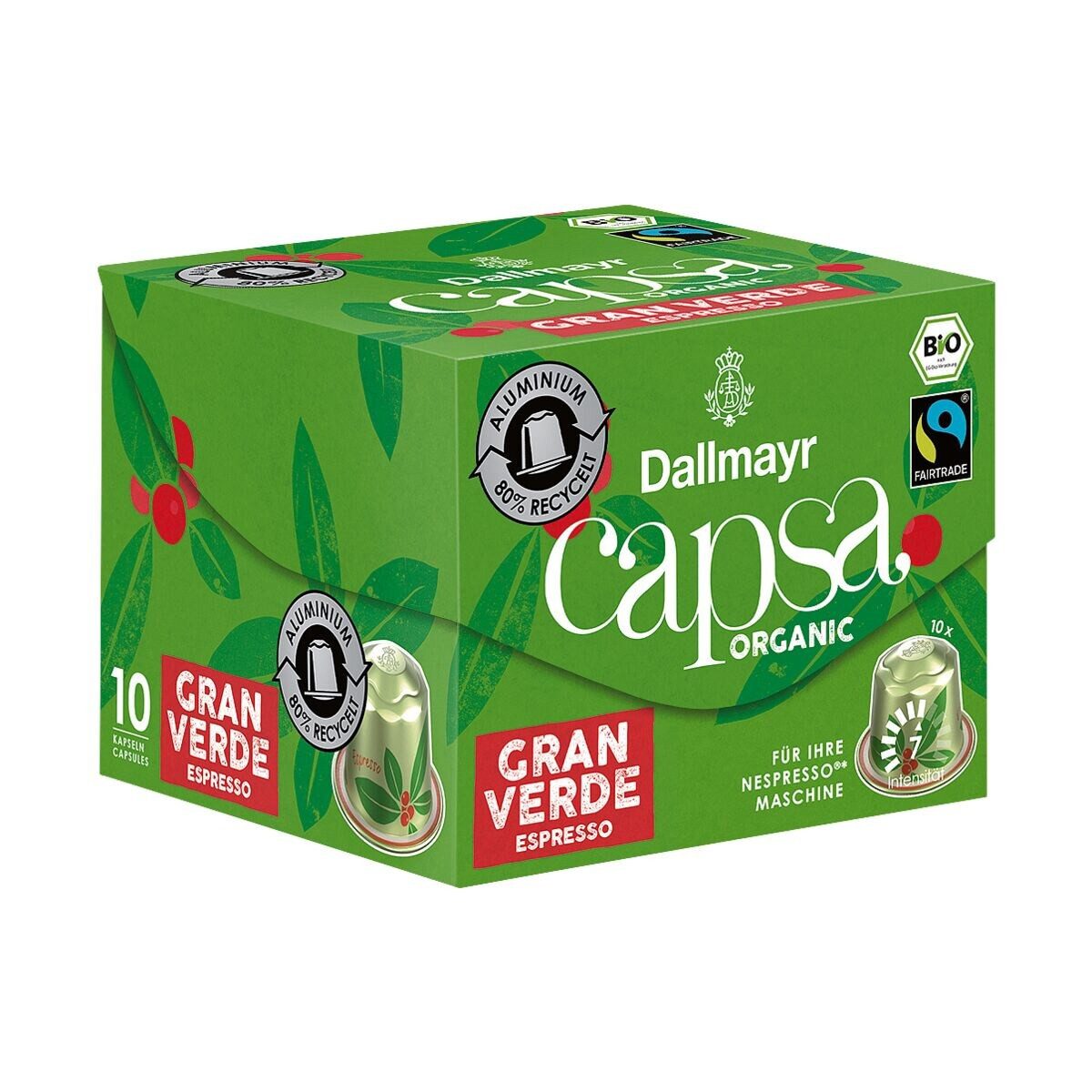 DALLMAYR Kaffee capsa Organic Gran Verde Espresso, 10 Kapseln
