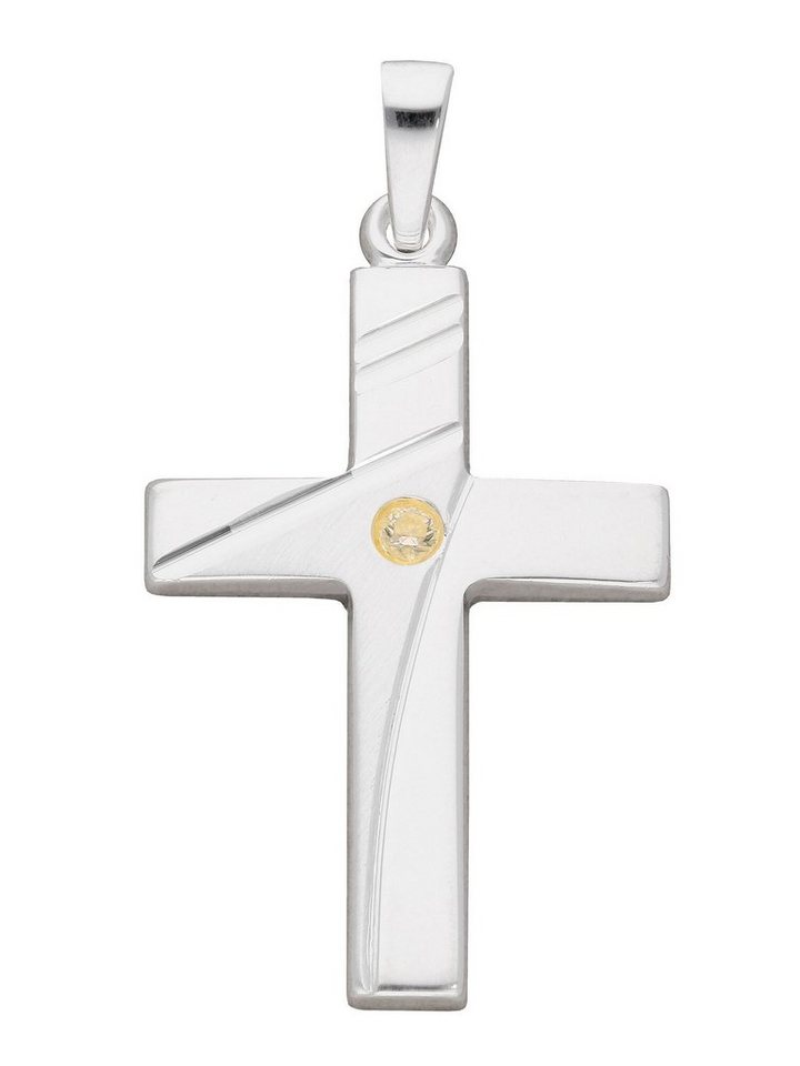 Adelia´s Kettenanhänger 925 Silber Kreuz Anhänger, mit Zirkonia  Silberschmuck für Damen & Herren, Adelia´s - Qualität aus Deutschland