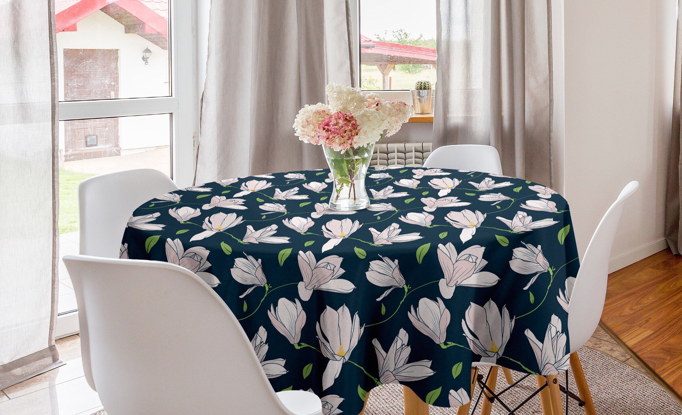 Esszimmer Dekoration, Abdeckung Japanische Küche für Kirschblüte-Blume Kreis Abakuhaus Tischdecke Tischdecke Magnolie
