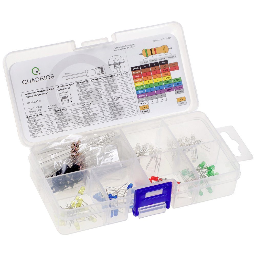 LED-Leuchtmittel Quadrios LED-Sortiment Rot, Grün, Gelb, Blau, Kaltweiß, Warmweiß 3