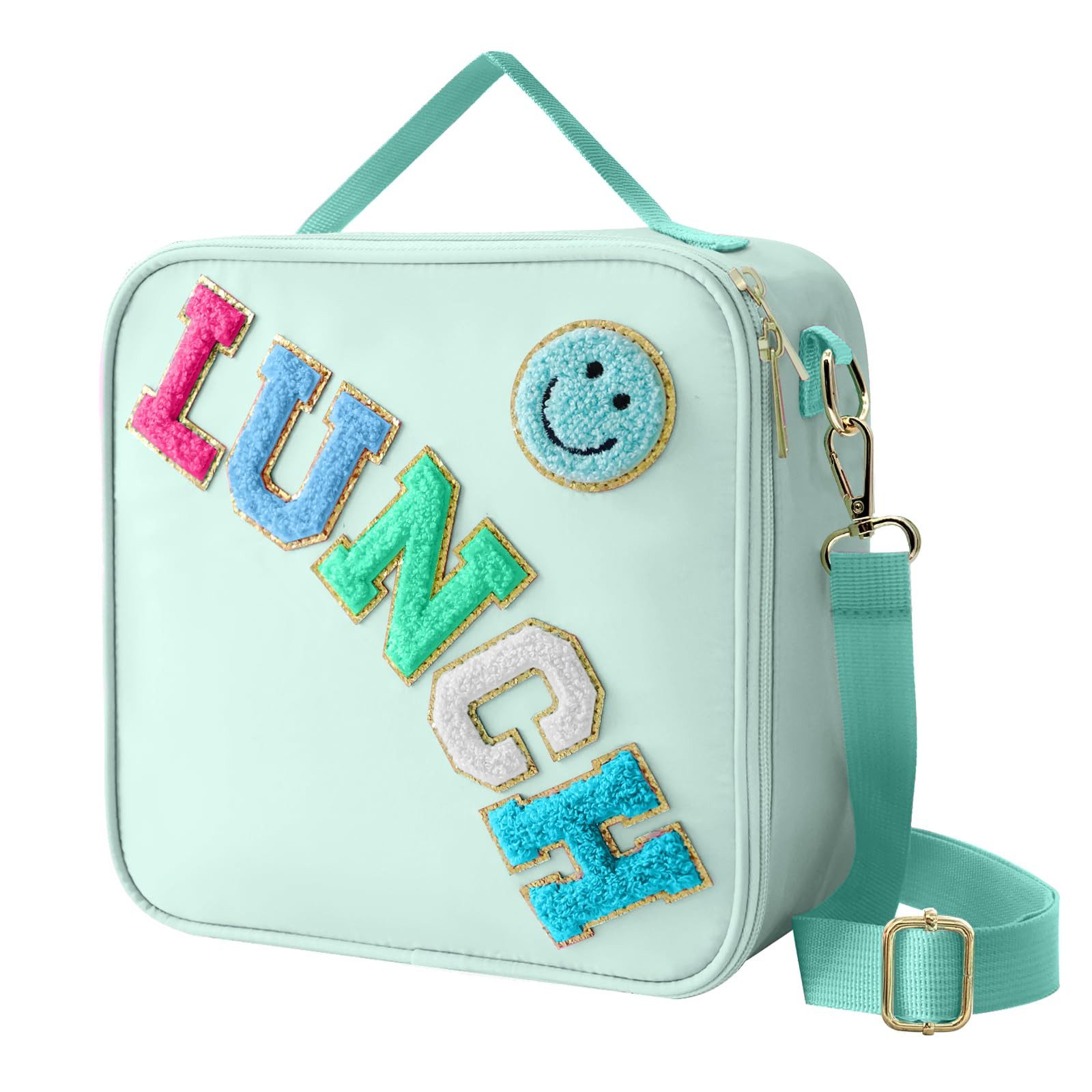 Diwzbyn Lunchbox Lunchbag Isoliert, Mit Verstellbarem Schulterriemen, Tragbar, Mit Folienfutter, Niedliches Design für Schule & Reisen