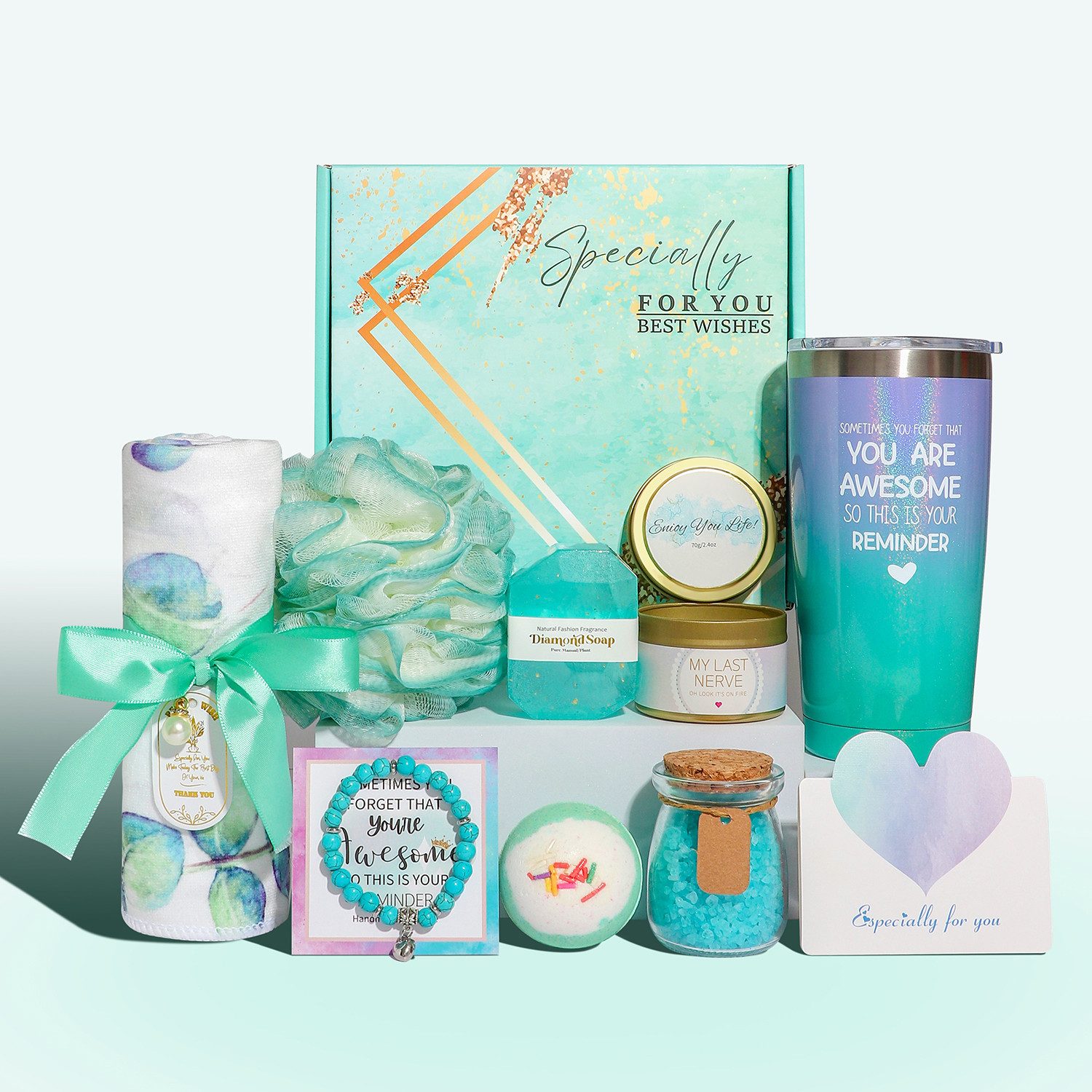 Luckice Pflege-Geschenkbox Weihnachtsgeschenk Pflege-Geschenkset Körperpflege Set Frauen Damen Pflegeset Körperpflege-Set für Frauen Selbstpflegegeschenke für Frauen, Mütter, Schwestern, Ehefrauen, beste Freunde, Lehrer, Krankenschwestern, Kollegen, entsp