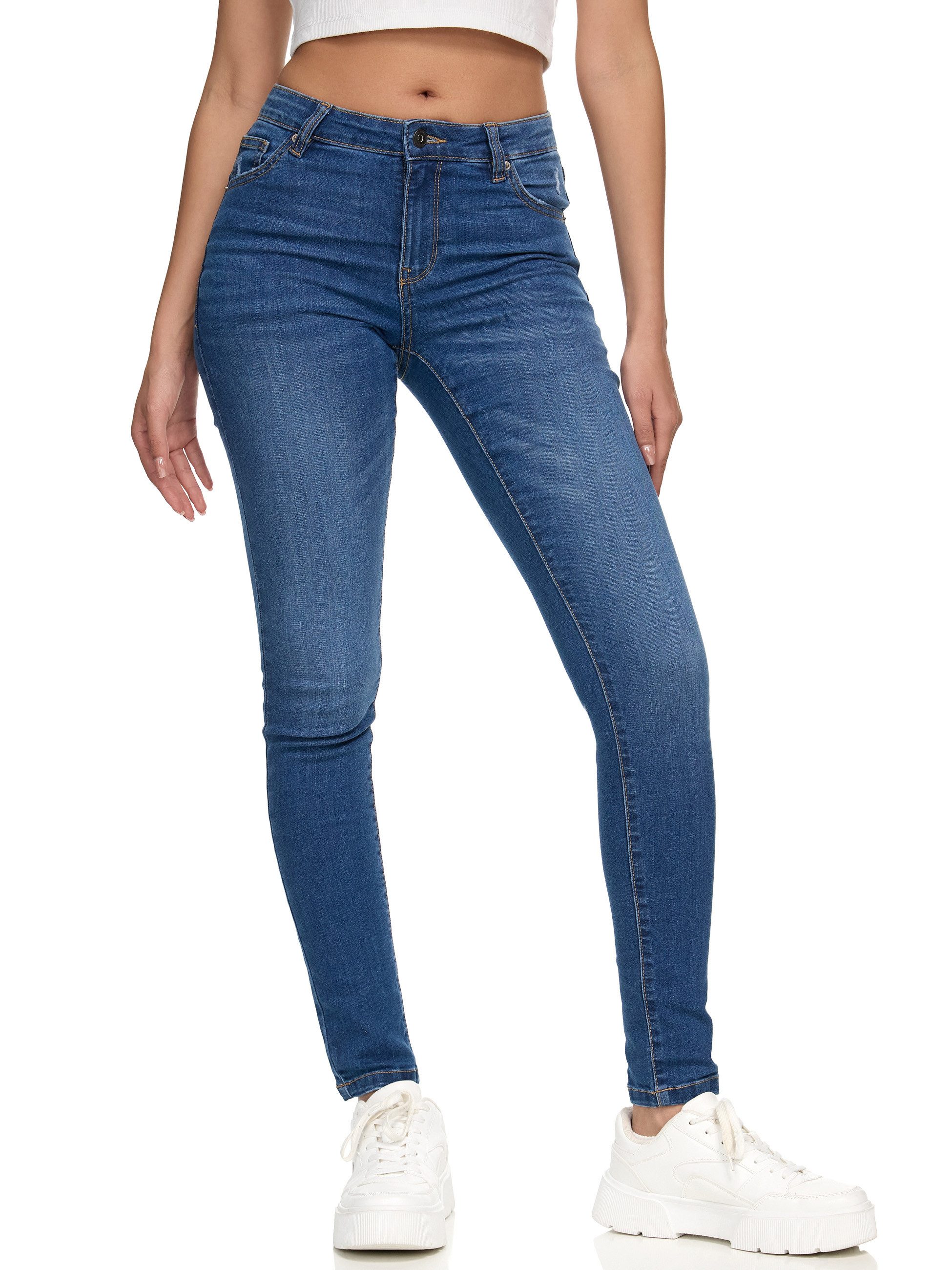 REPUBLIX Stretch-Jeans Tori Damen Mid Waist Stretch Denim Jeans Basic