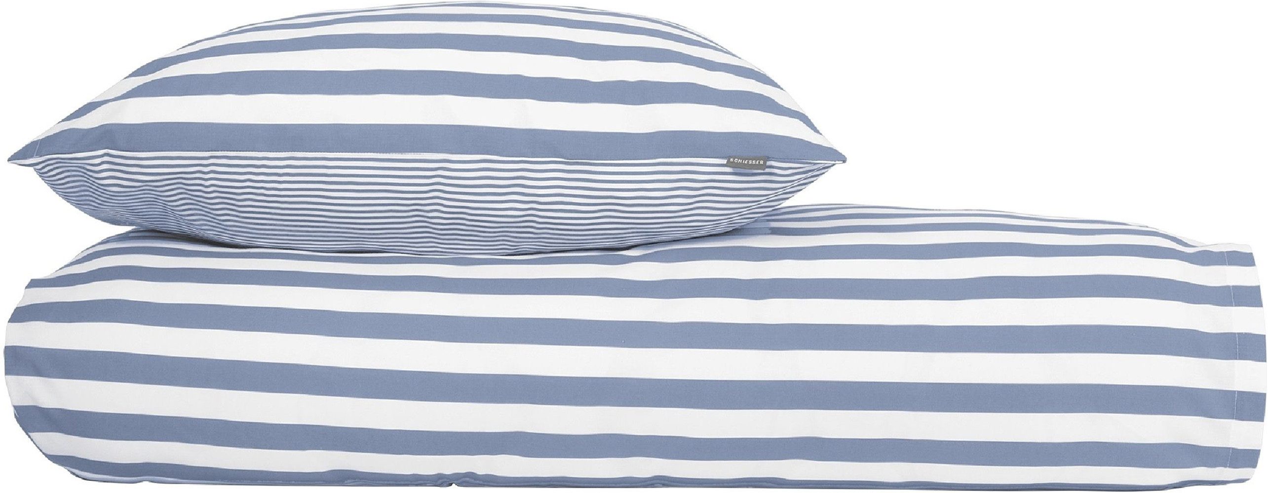 Schiesser Wendebettwäsche Marie aus weicher Baumwolle und Streifen Allover, Renforcé, 2 teilig, OEKO-TEX® MADE IN GREEN