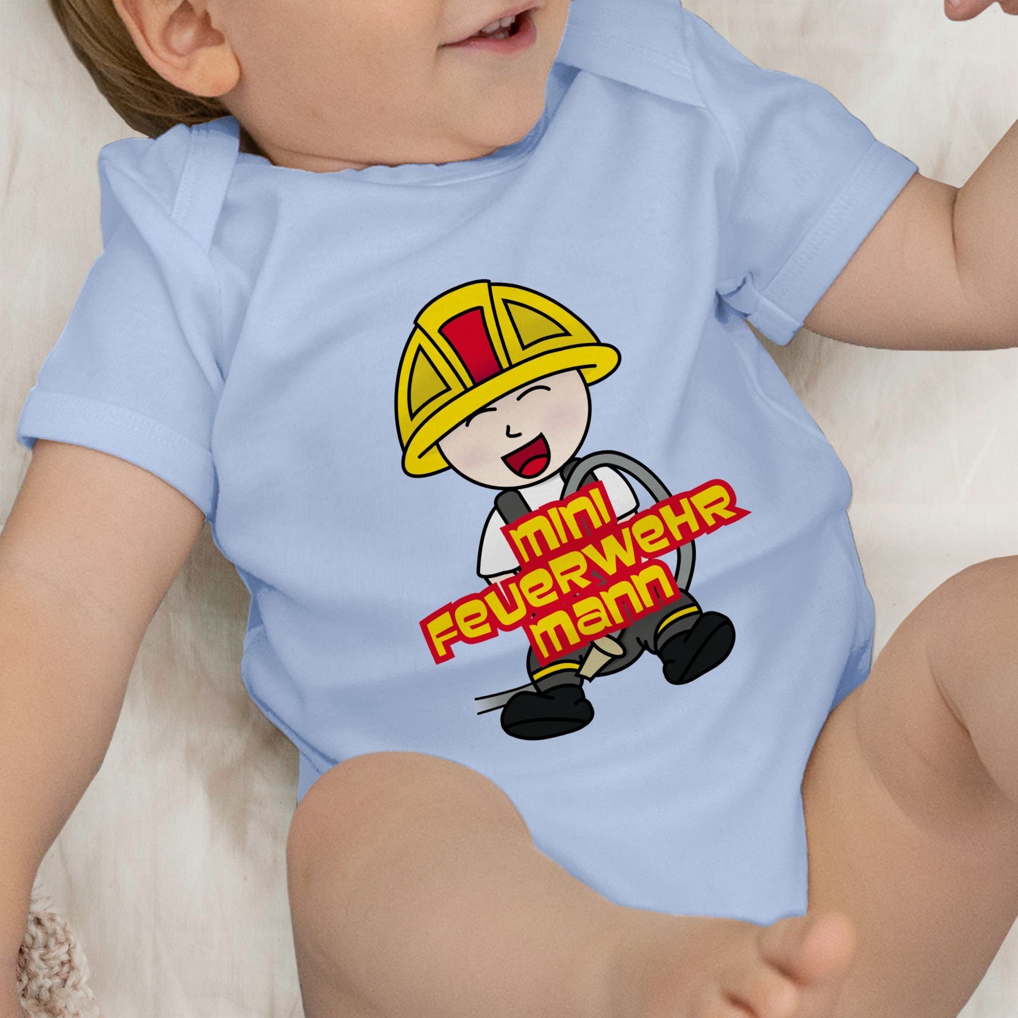 Shirtbody Feuerwehrmann Babyblau Mini 2 Shirtracer Feuerwehr