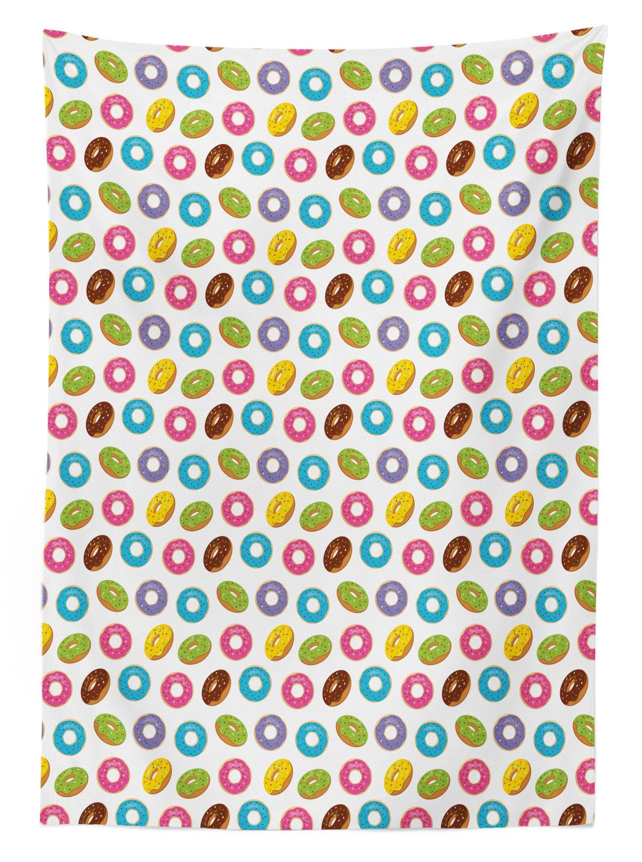 Abakuhaus Tischdecke Kunst Donuts den Für Klare Gebackene geeignet Verglaste Fettgebackene Kringel Farben, Bereich Außen Farbfest Waschbar