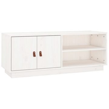 furnicato TV-Schrank Weiß 105x34x40 cm Massivholz Kiefer