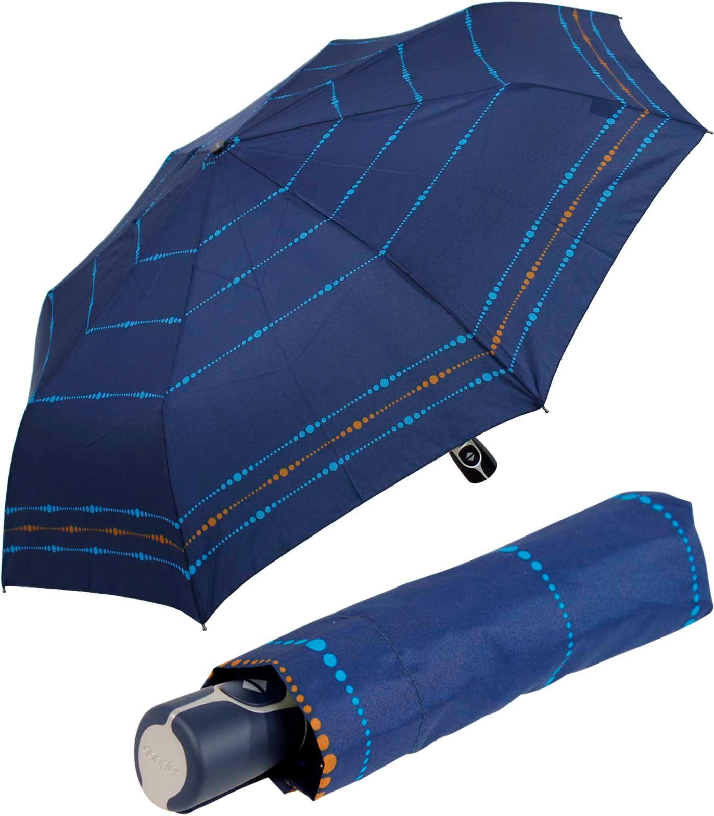 doppler® Taschenregenschirm Damen Auf-Zu-Automatik Magic Fiber - Sydney, elegant, stabil und praktisch blau | Taschenschirme