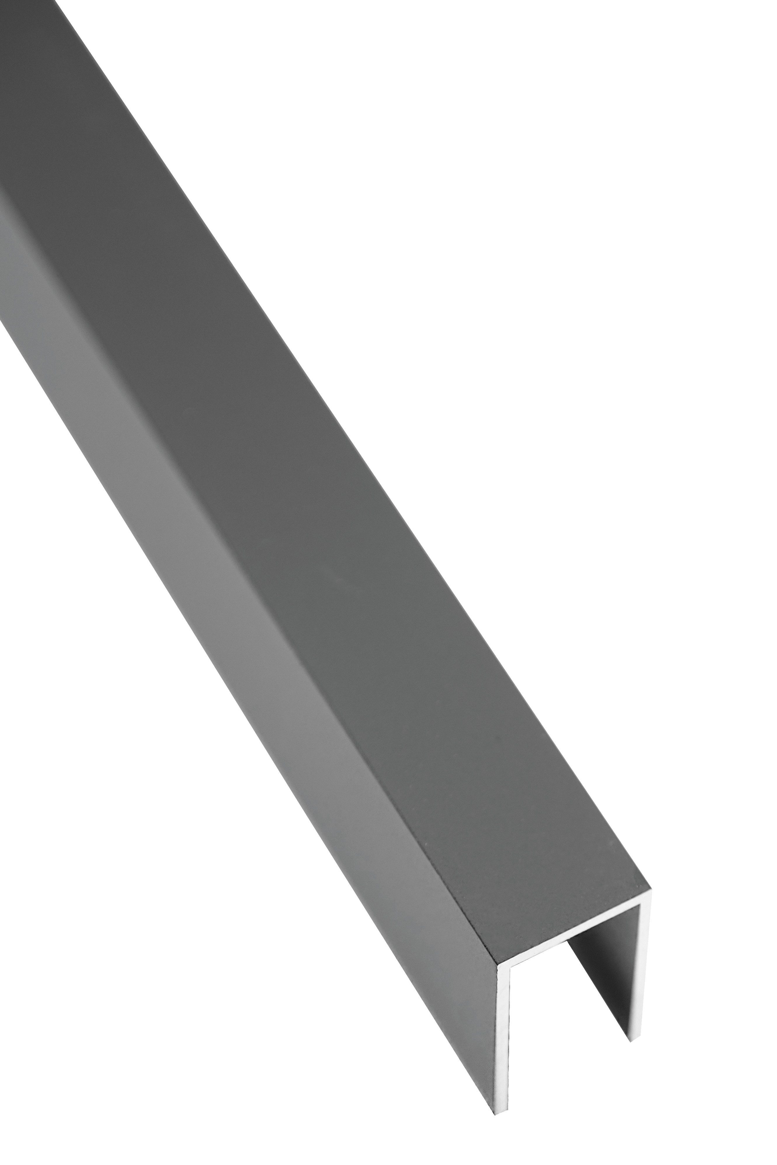 GartenLand Zaun Abschlussleiste für WPC Zaun Ameland ca. 25x40x1764 mm, Alu Anthrazit