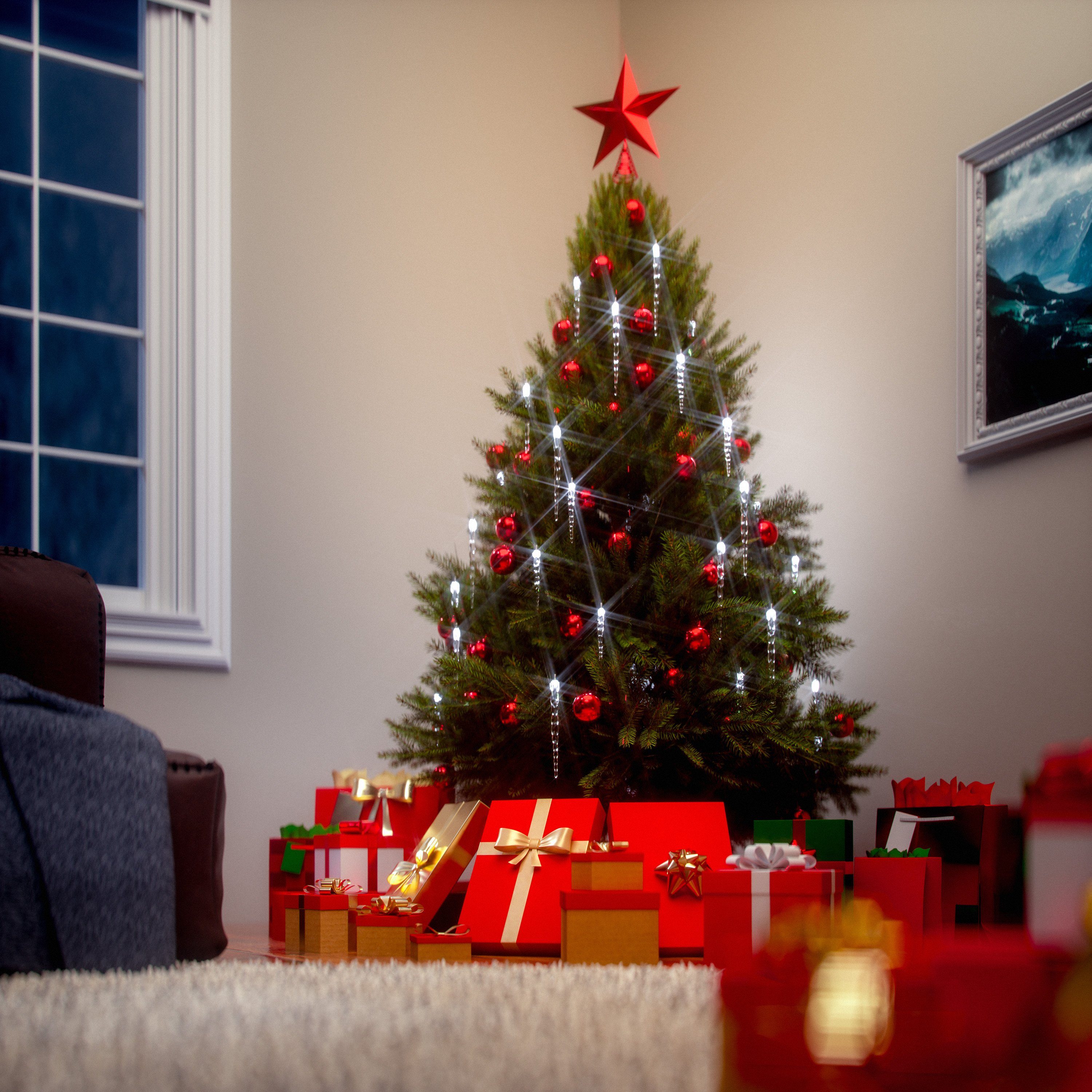 monzana Lichterkette, Eiszapfen Lichterkette 10,4m 40 Zapfen Kaltweiß Eisre günstig online kaufen