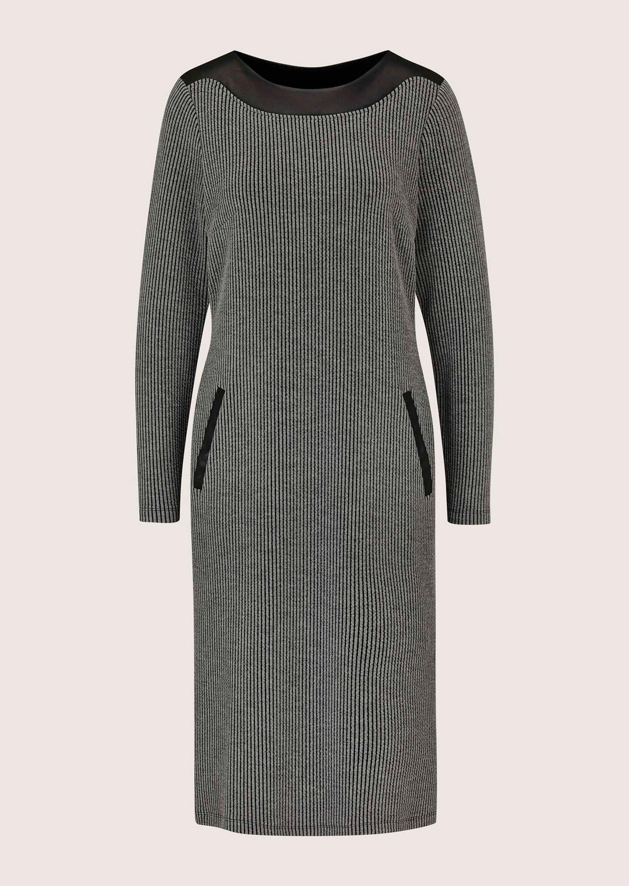 MADELEINE Midikleid Etuikleid mit Leder-Optik-Besatz Seitliche Eingrifftaschen mit nahtloser Blende – Bild 5 von 5