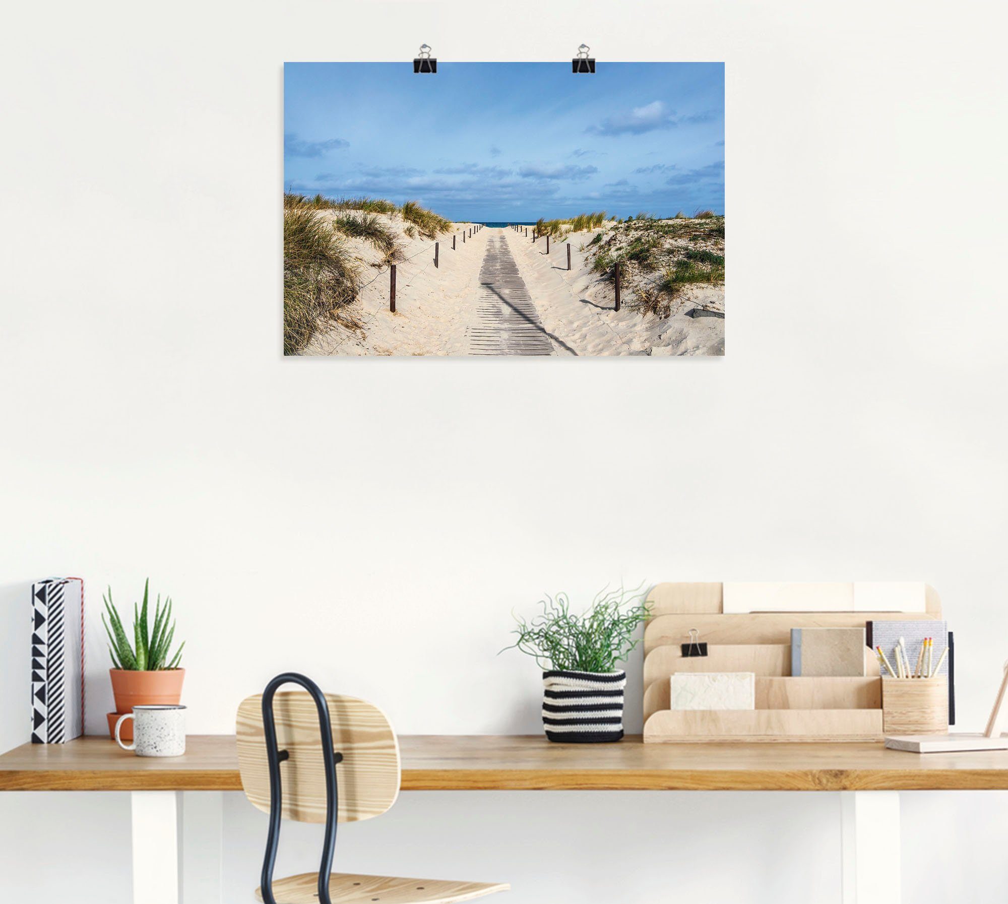 Artland Wandbild Strandaufgang an Küste oder (1 als versch. Alubild, Strandbilder Wandaufkleber in St), Ostsee, Größen Leinwandbild, Poster der