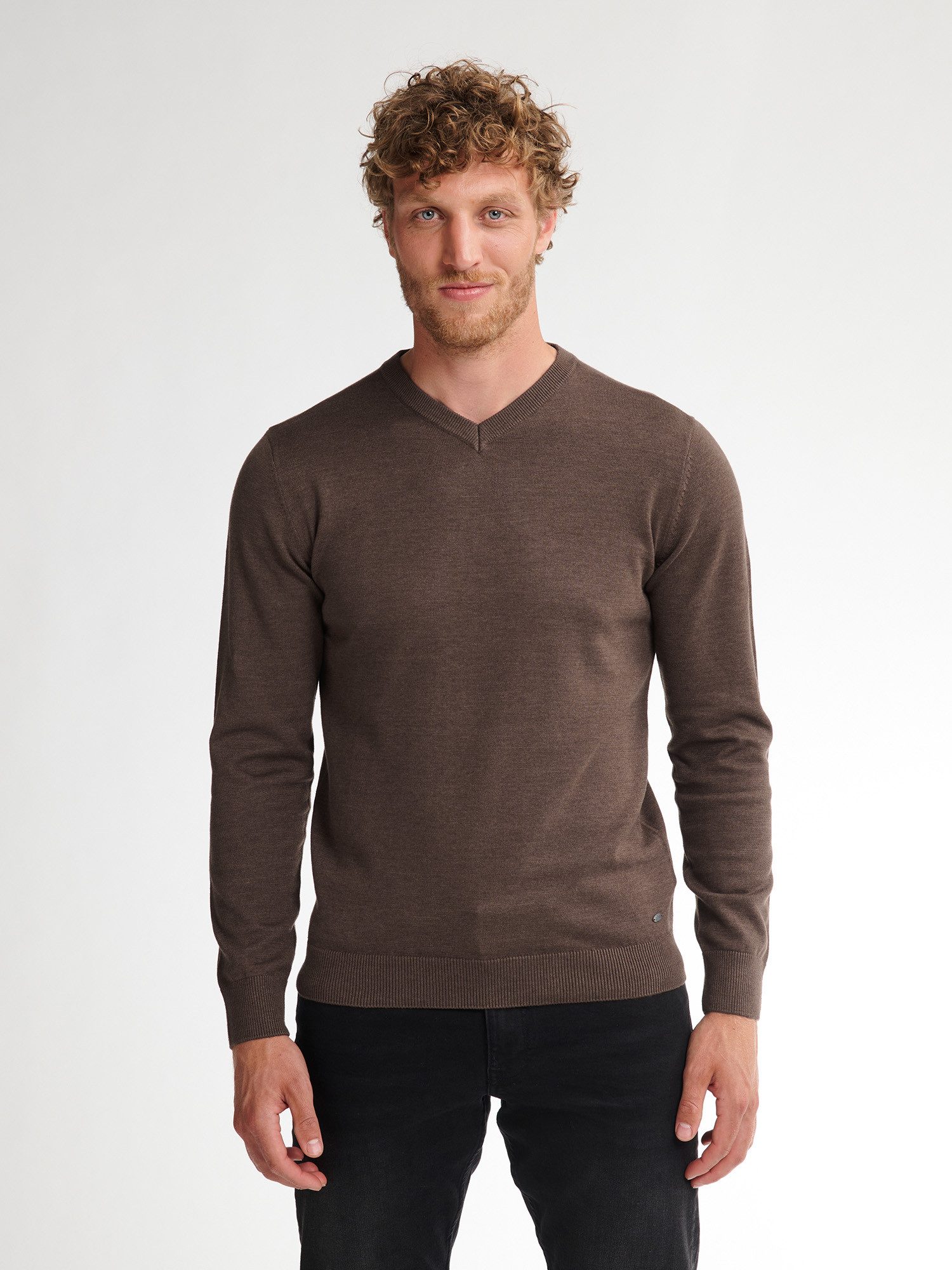Petrol Industries V-Ausschnitt-Pullover V-Neck Basi Materialmix mit Baumwollanteil