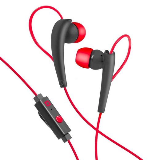 sbs »SBS In-Ear Sport Kopfhörer mit Kabel zum Musikhören und Telefonieren, 3,5mm Klinkenstecker, Anruffunktion - Rot« Sport-Kopfhörer