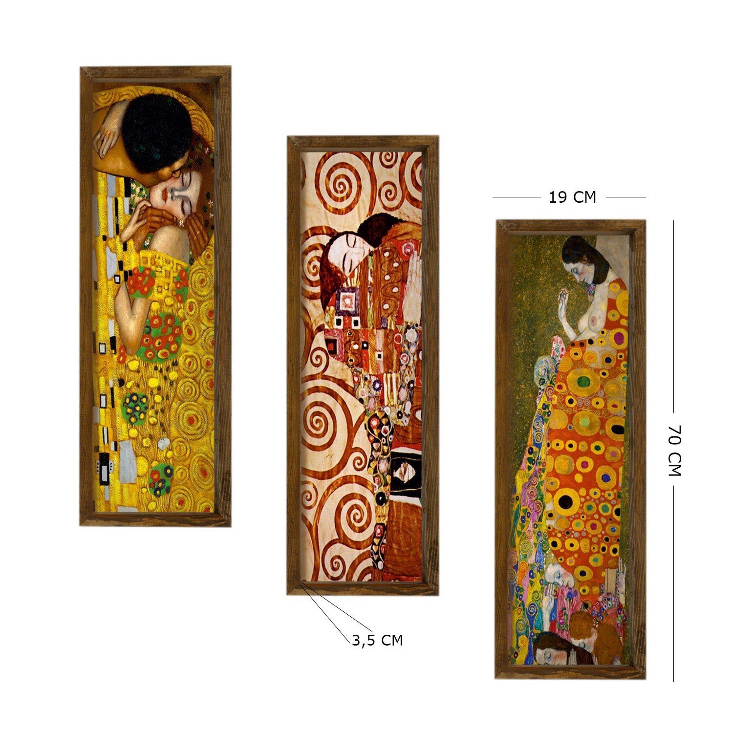 Wallity Leinwandbild Painting: 100% MDF (Thickness: 3 mm), 19 x 70 cm (3 Pieces) L1392, (3 St)