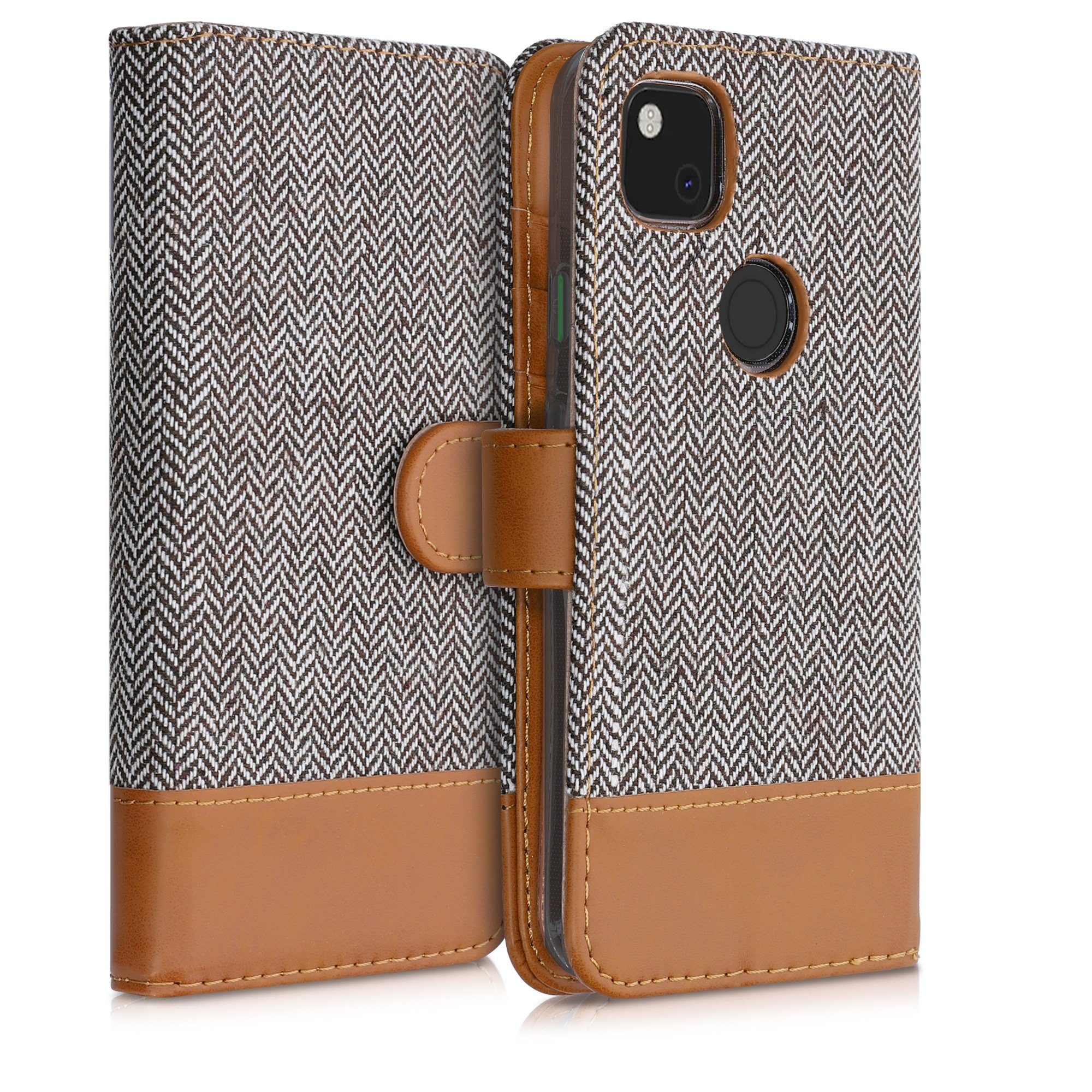 kwmobile Handyhülle Wallet Case für Google Pixel 4a, Hülle mit Ständer - Handyhülle Kartenfächer – Bild 3 von 5