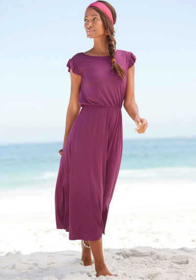 Beachtime Midikleid aus Viskosejersey, kurzärmliges Sommerkleid, Strandkleid, Basic