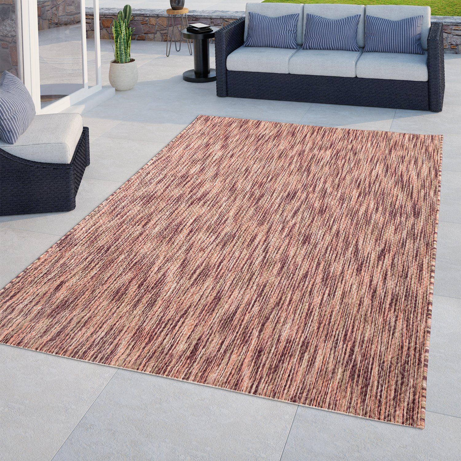 Outdoorteppich In- & Outdoor Teppich Küchenteppich Terrasse, TT Home, rechteckig, Höhe: 8 mm