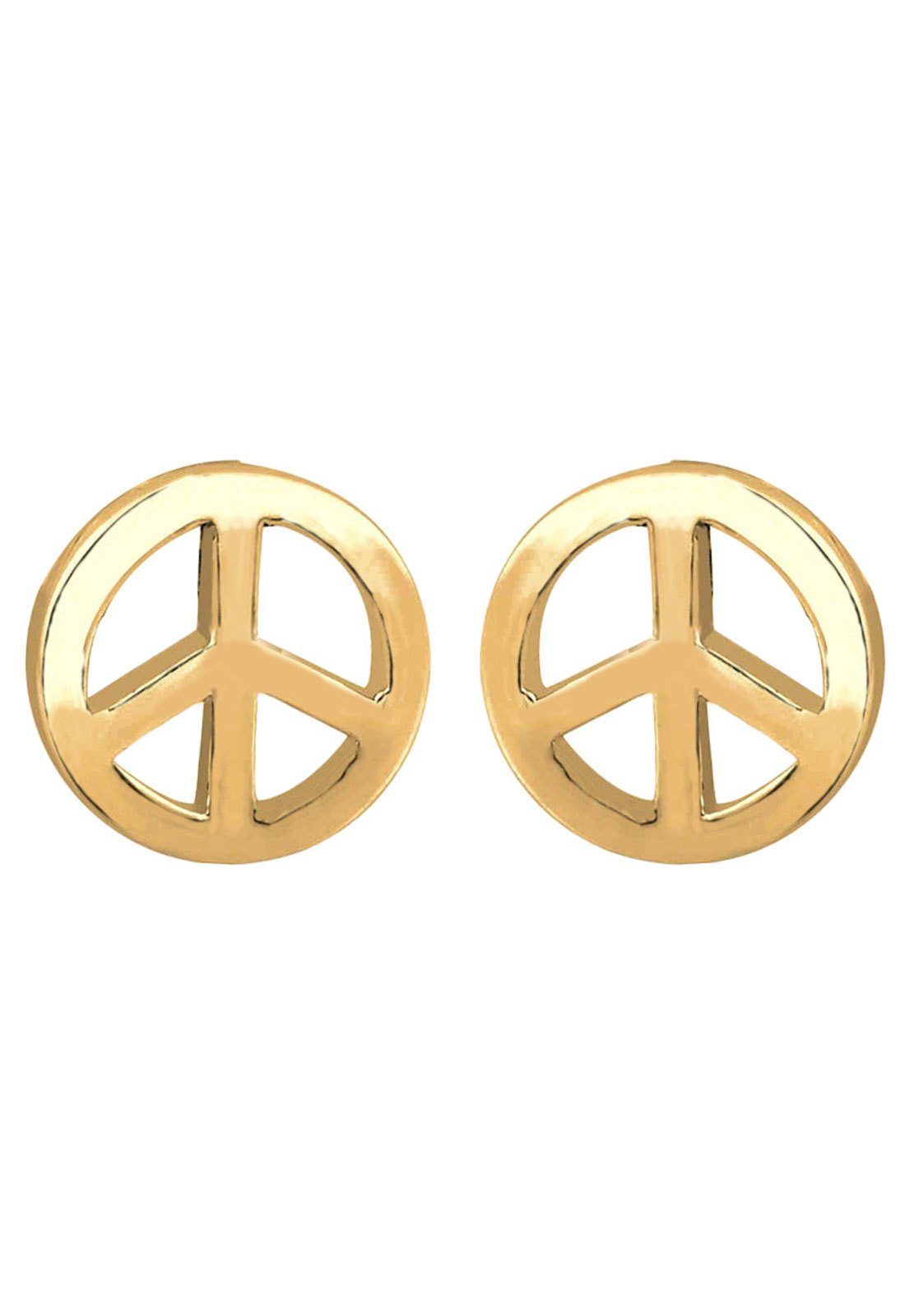 Symbol Filigran Paar Zeichen Peace vergoldet, Ohrstecker Elli Peace-Zeichen Silber 925