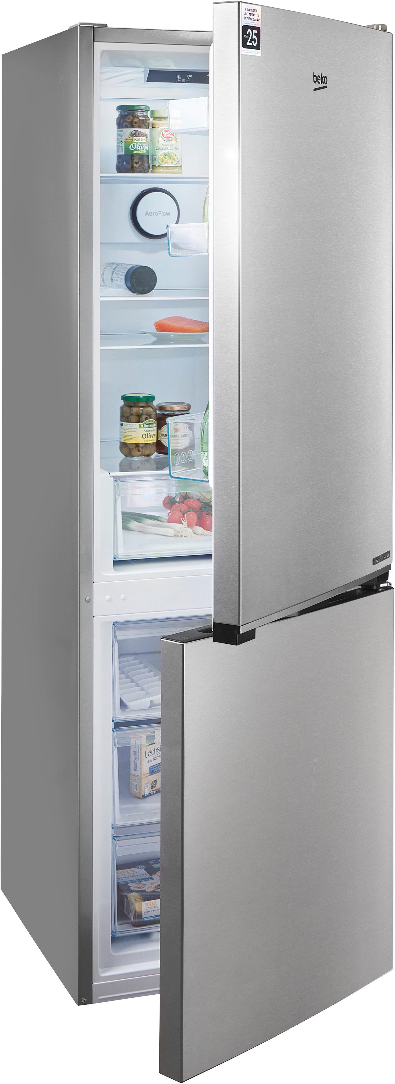 BEKO Kühl-/Gefrierkombination B5RCNA346HXB, 179,6 cm hoch, 59,5 cm breit, HarvestFresh™ - längerer Erhalt von Vitaminen
