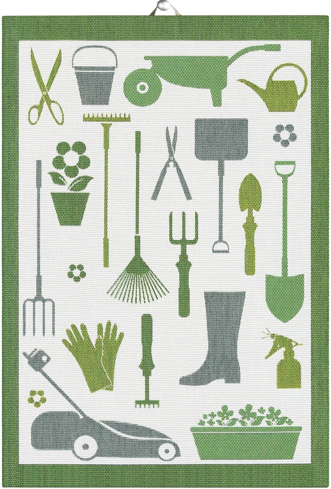 Ekelund Geschirrtuch Küchenhandtuch Garden Tools 35x50 cm, (1-tlg., 1 x Geschirrtuch), Pixel gewebt (6-farbig)