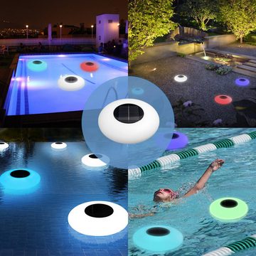MAGICSHE LED Solarleuchte Wegeleuchten Poolbeleuchtung 16 RGB Farbe, LED fest integriert, schwimmendes Poollicht, mit Fernbedienung, für Gärten, Schwimmbäder