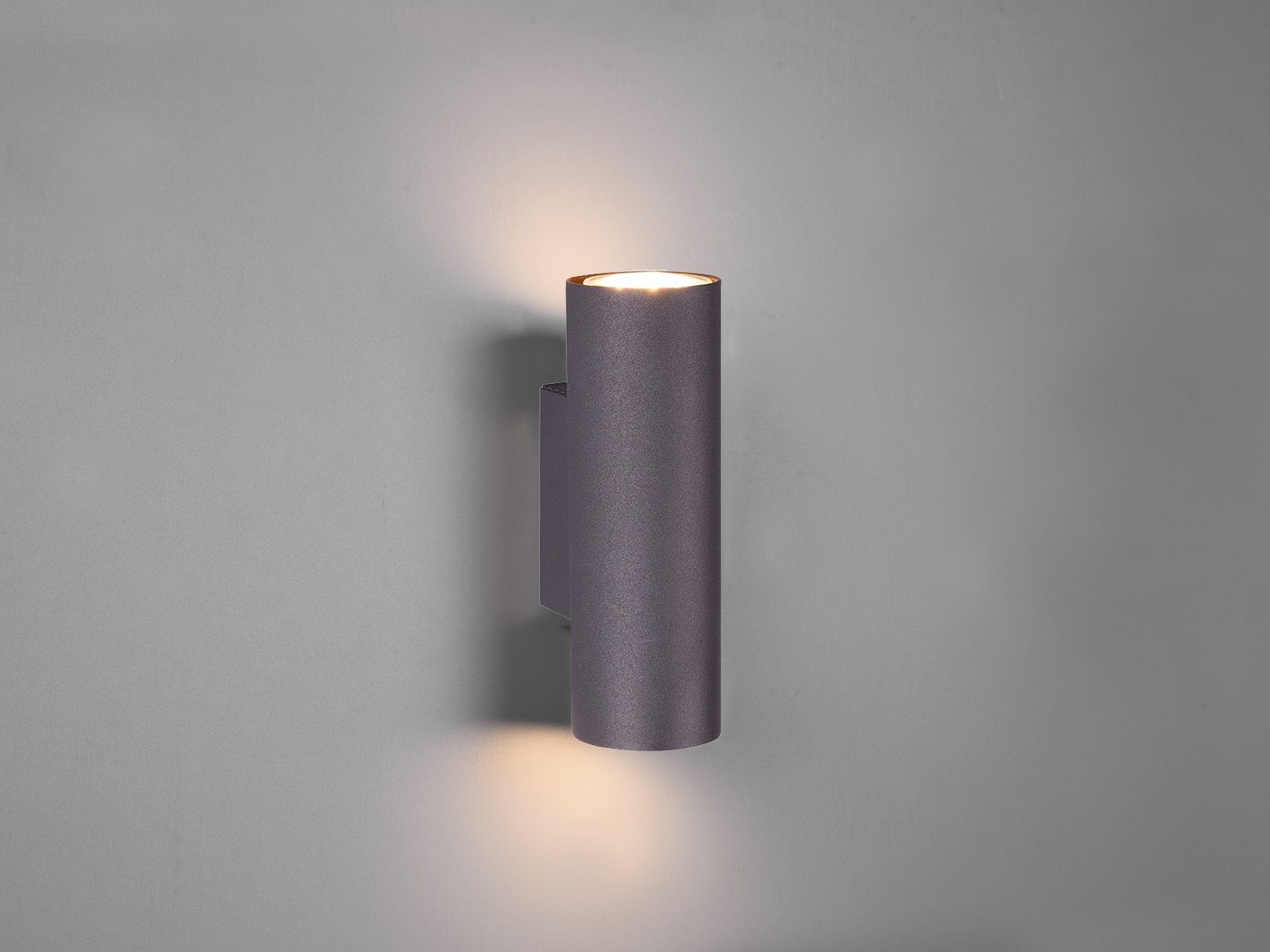TRIO Leuchten LED Wandleuchte, Dimmfunktion, LED wechselbar, Warmweiß, innen, kleine Updown Wand-strahler minimalistisch Schwarz, Höhe 18cm
