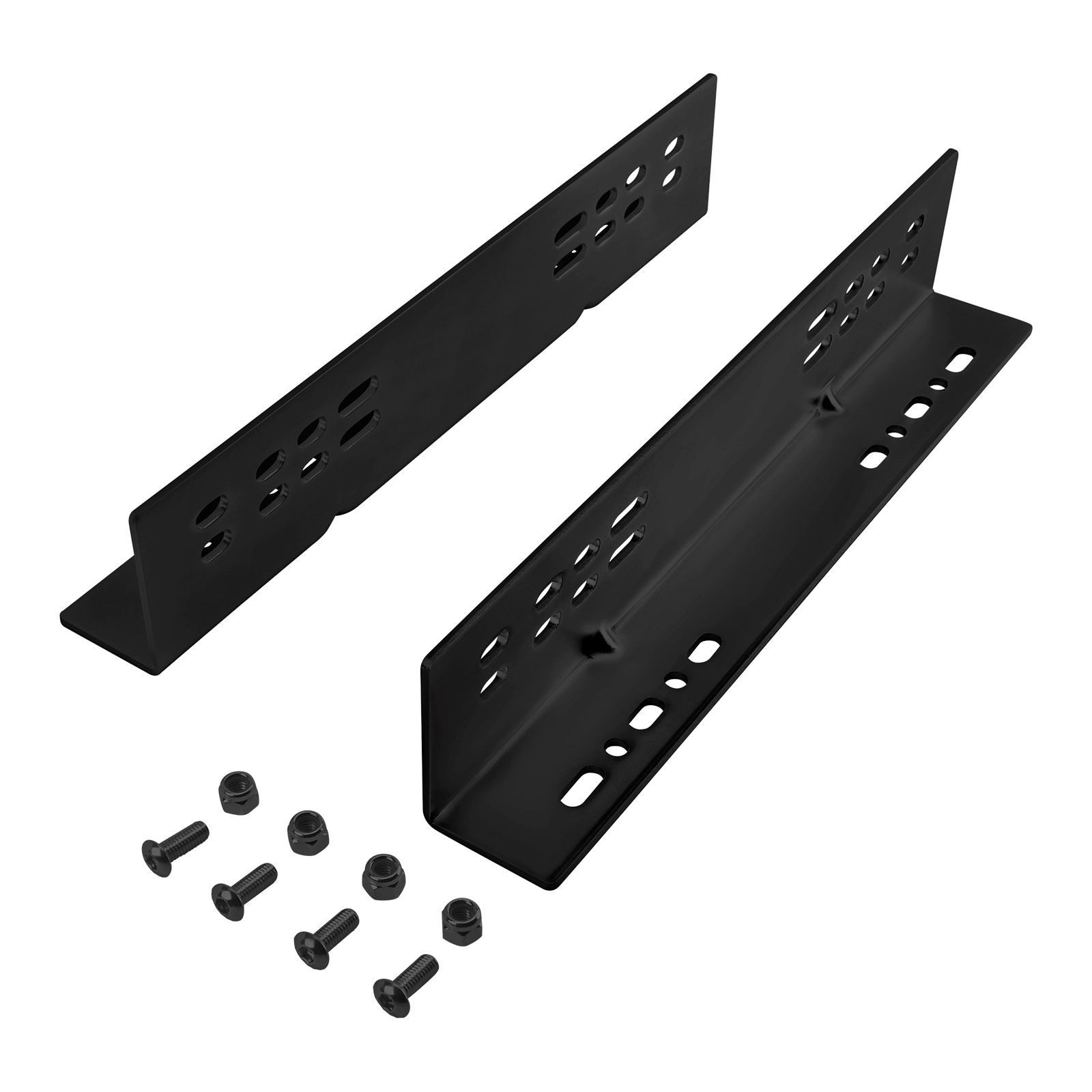 SO-TECH® Möbelbeschlag Montagewinkel für Schwerlastauszüge KV1-250-H76-Lxxx-NF/-LC (2 St), Schwarz galvanisiert L: 305mm für Boden- u. Plattformmontage