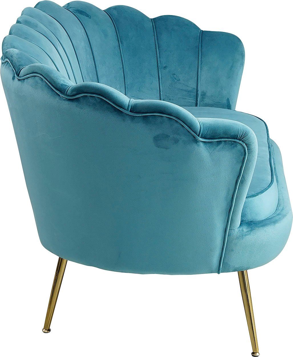 SalesFever 2-Sitzer Clam, Blau cm Breite extravagantes 136 Muscheldesign