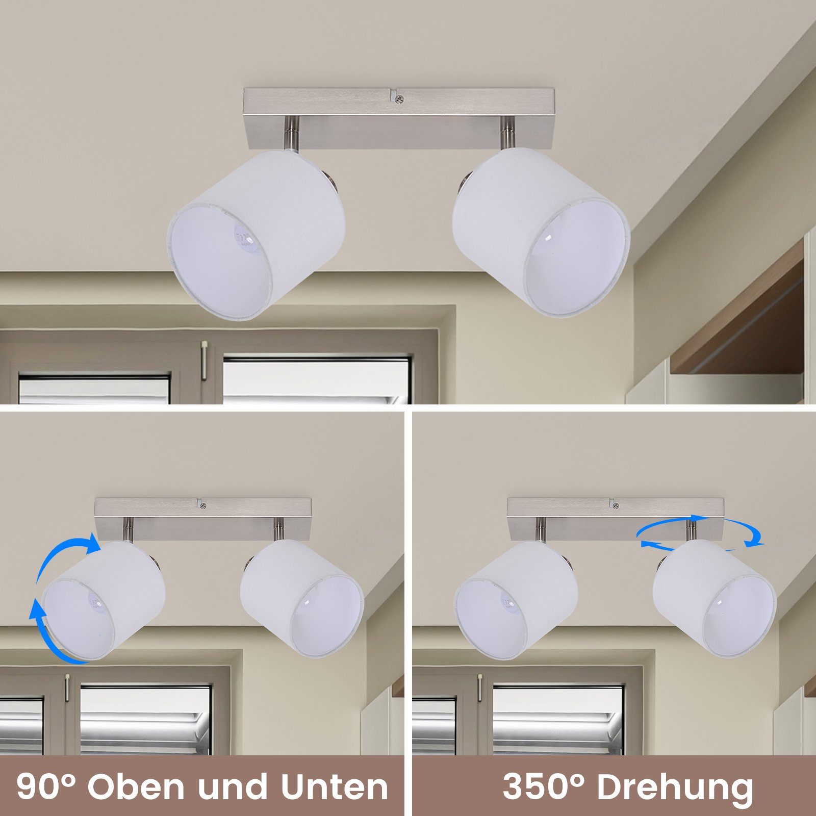 ZMH Deckenstrahler Deckenleuchte Vintage Schwenkbar 350° günstig online kaufen
