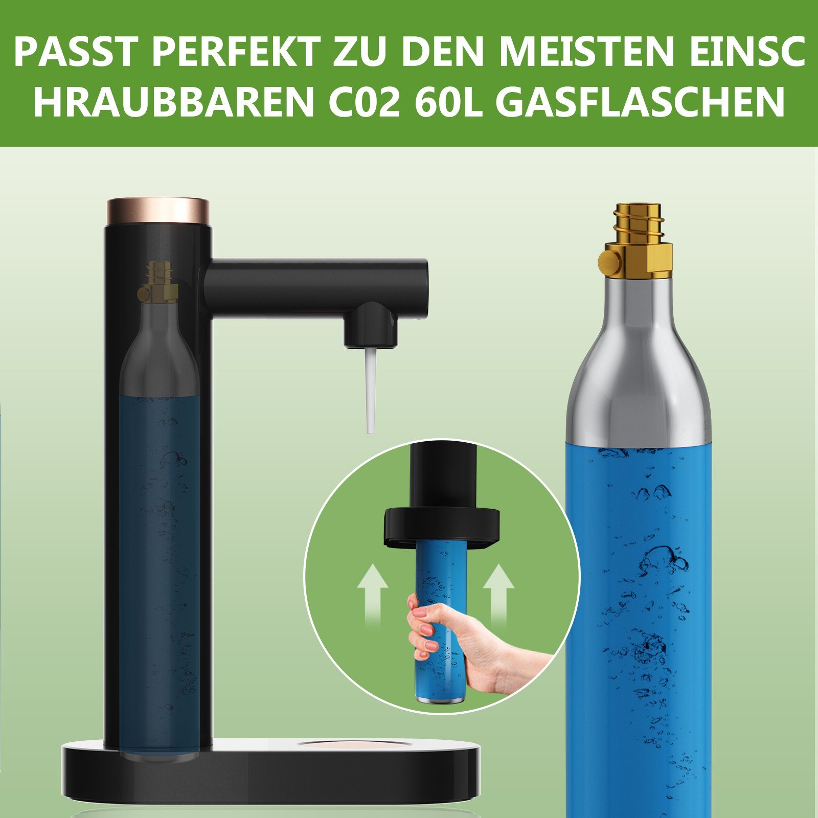 HOMELUX Wassersprudler Sprudelwasser Maschine Mit 1L PET-Flaschen, (SET, 3-tlg), Soda Maker, Wasser Sprudel GeräT, Water Carbonator