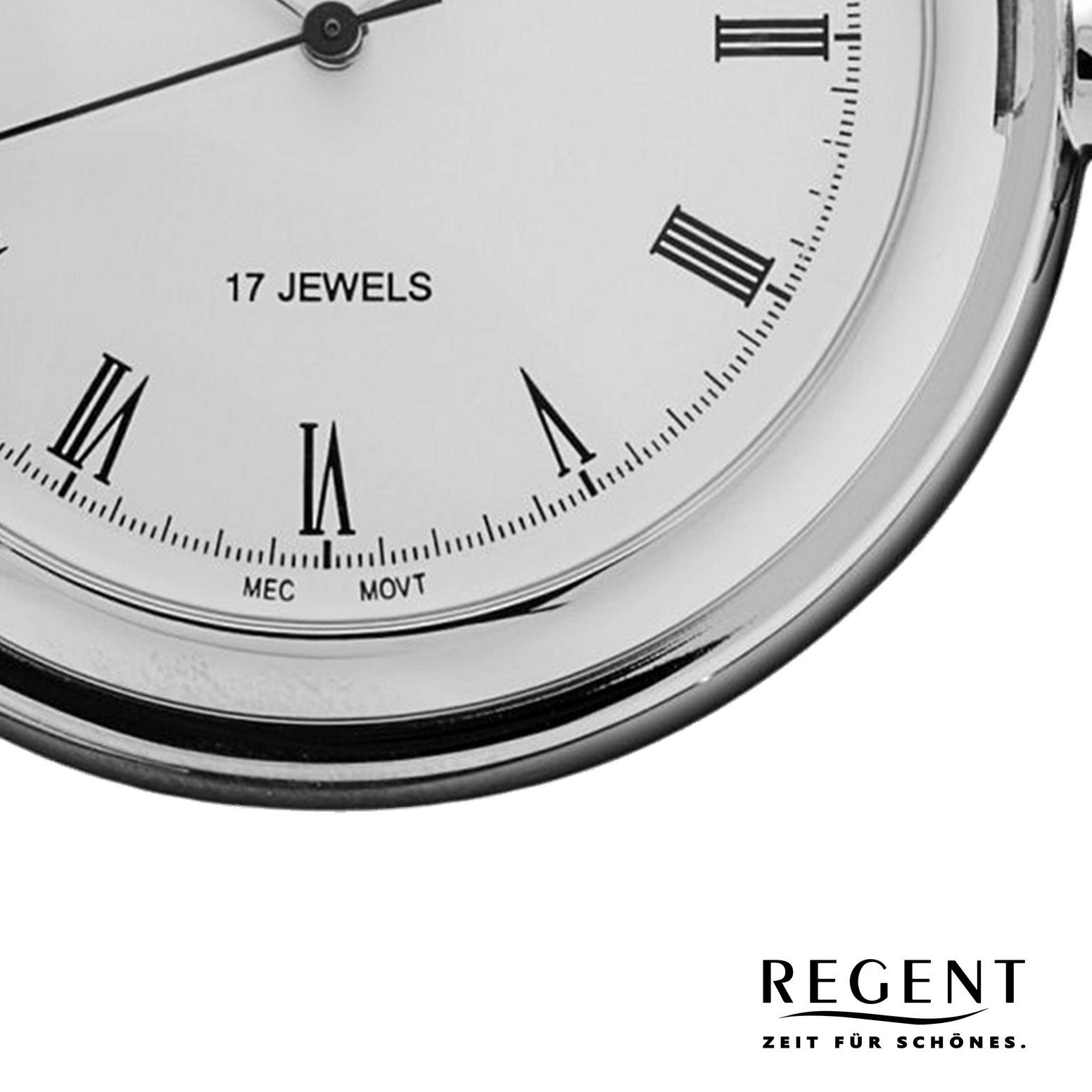 Regent Taschenuhr Regent Taschenuhr für Damen Herren P-18, (Analoguhr), Herren Taschenuhr rund, extra groß (ca. 48mm), Metall verchromt