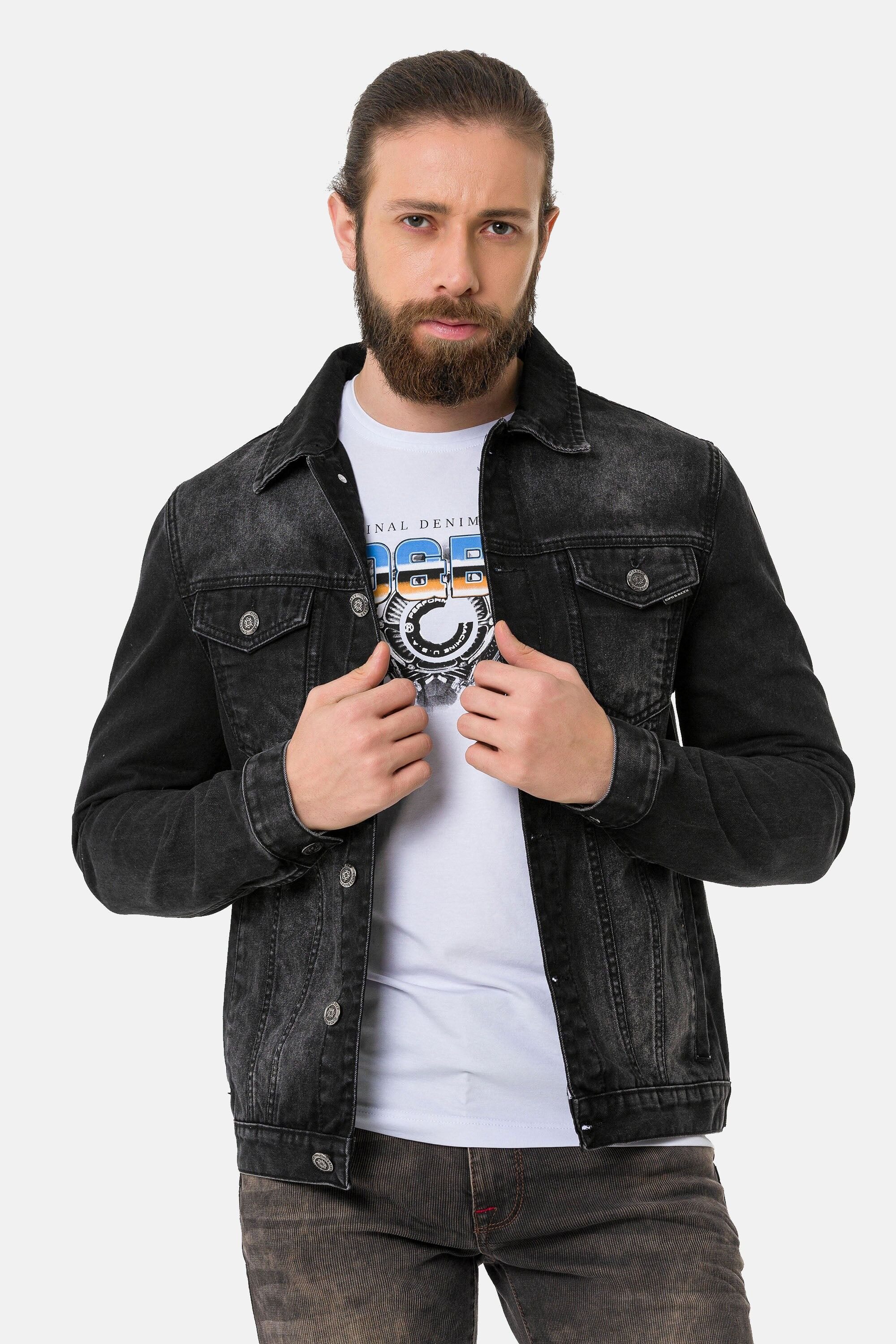 Cipo & Baxx Jeansjacke CJ289 mit Knopfleiste
